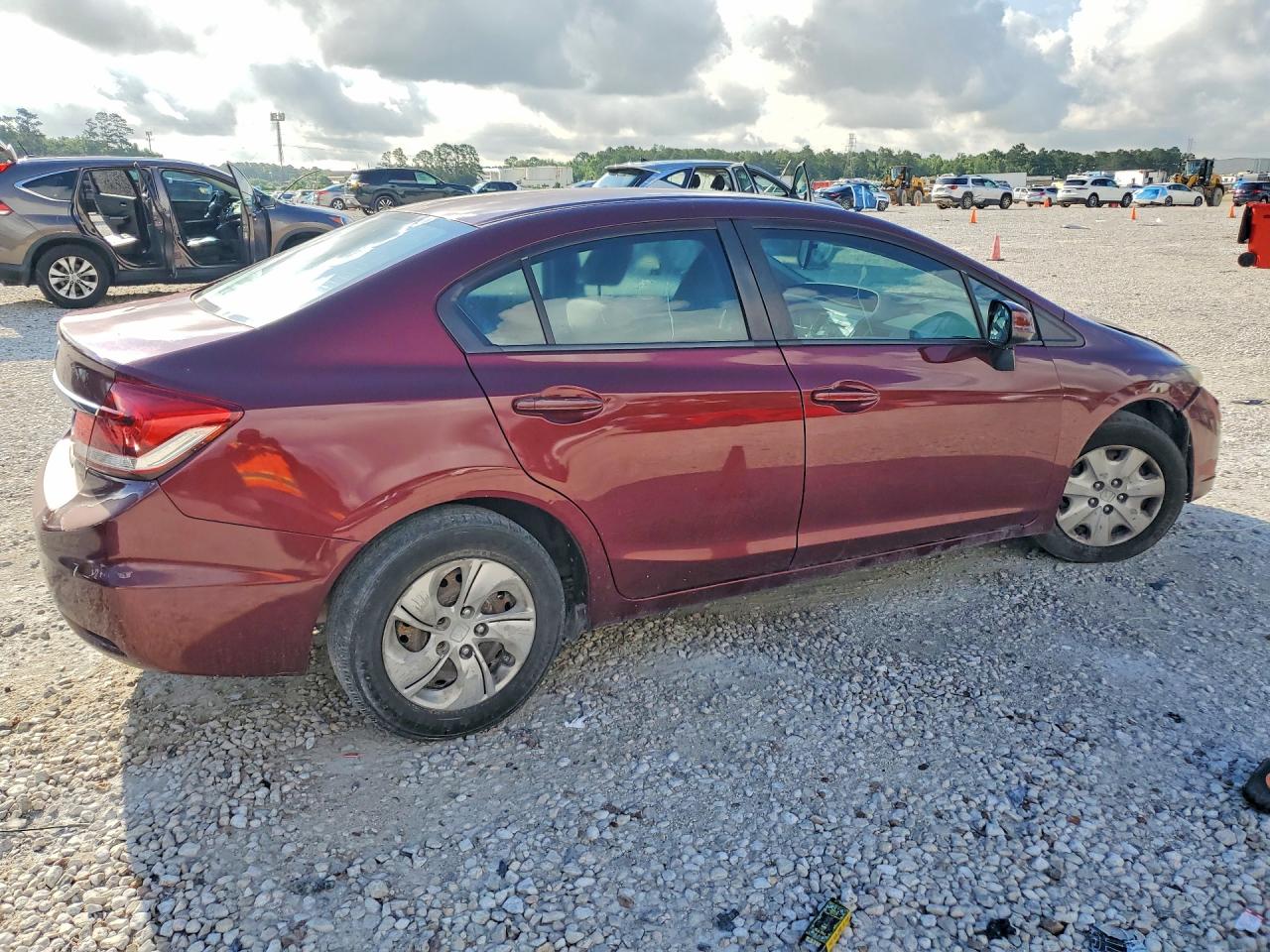 2013 Honda Civic Lx Maroon vin: 2HGFB2F52DH575559