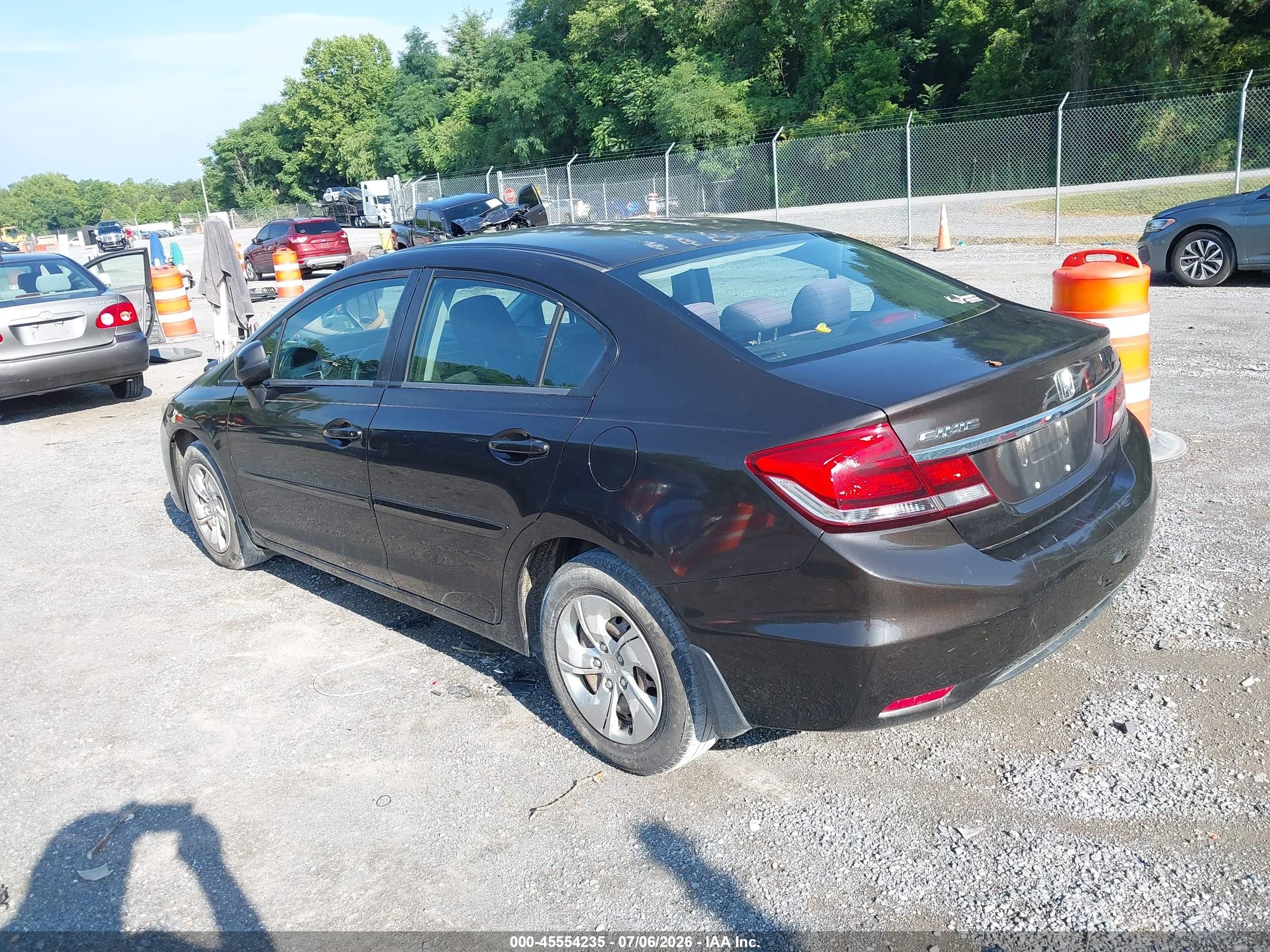 2013 Honda Civic Lx Black vin: 2HGFB2F52DH576419