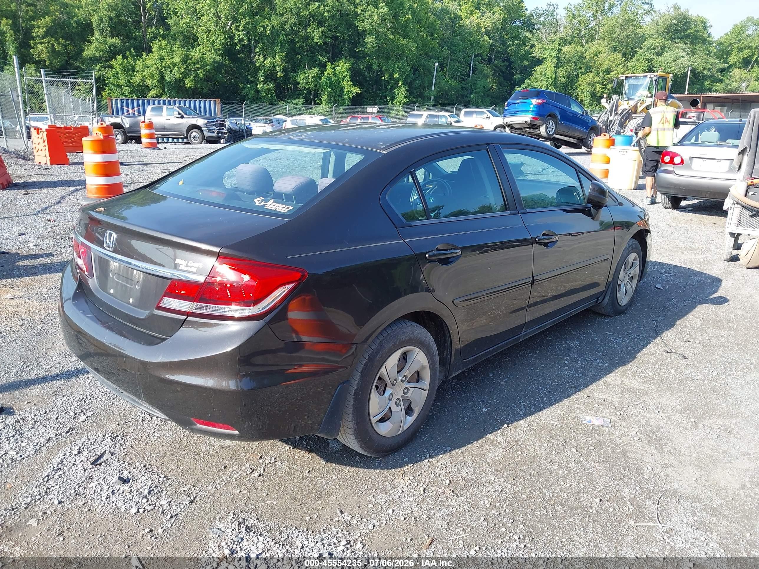 2013 Honda Civic Lx Black vin: 2HGFB2F52DH576419