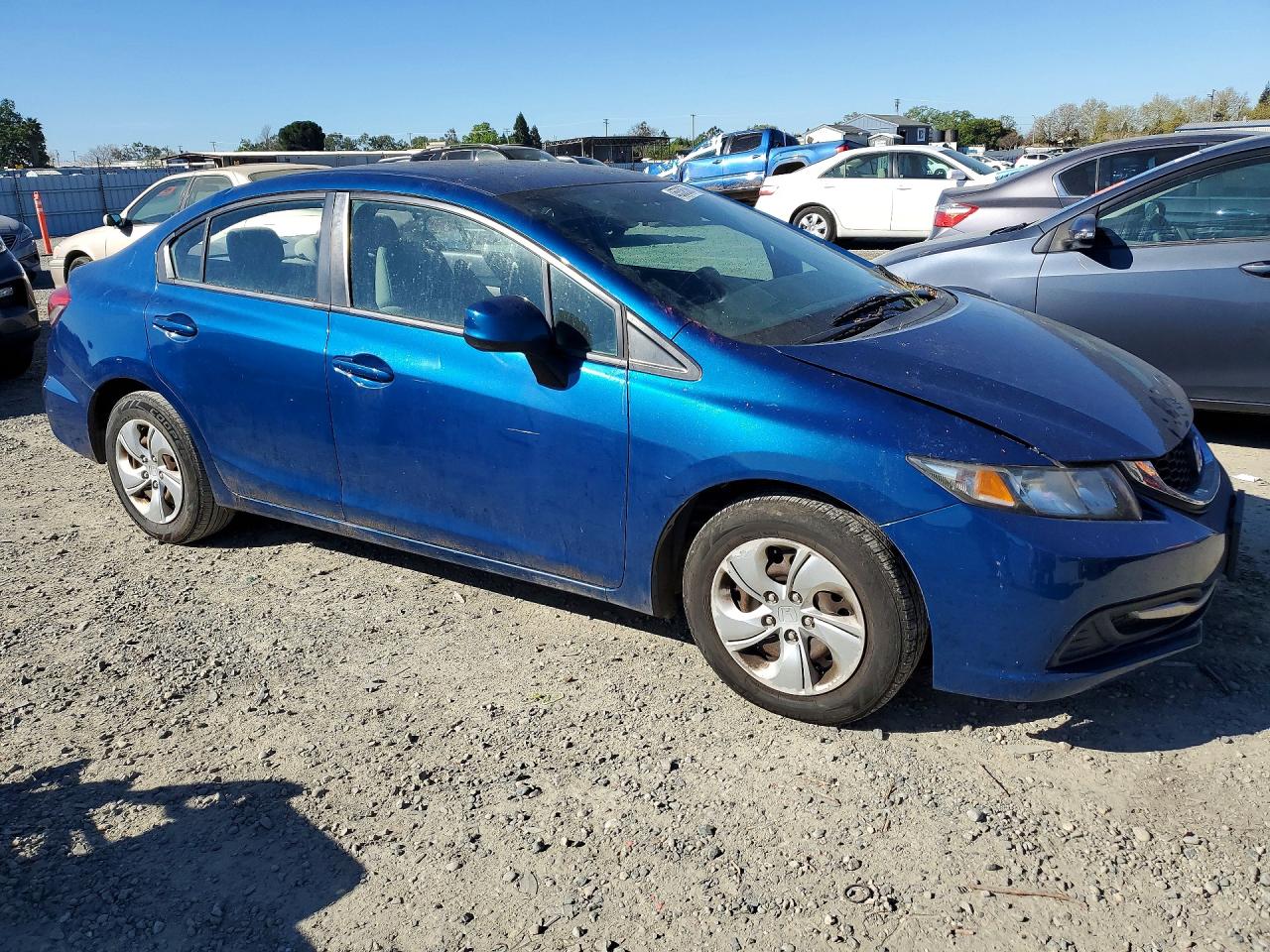 2013 Honda Civic Lx Blue vin: 2HGFB2F52DH577408