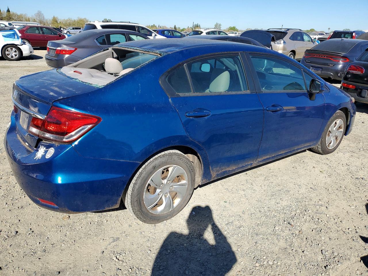 2013 Honda Civic Lx Blue vin: 2HGFB2F52DH577408