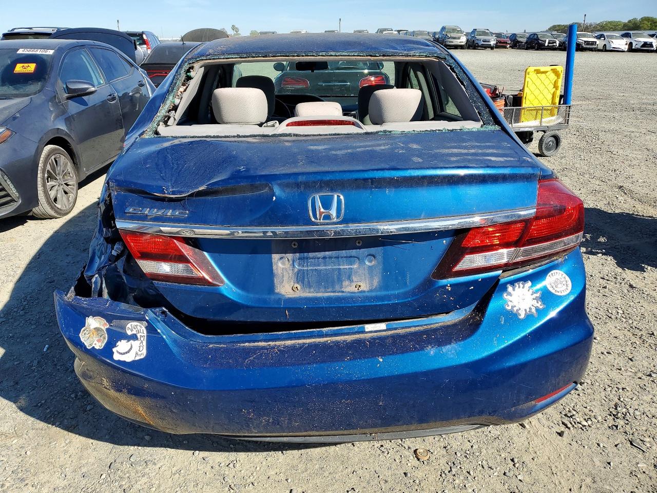 2013 Honda Civic Lx Blue vin: 2HGFB2F52DH577408