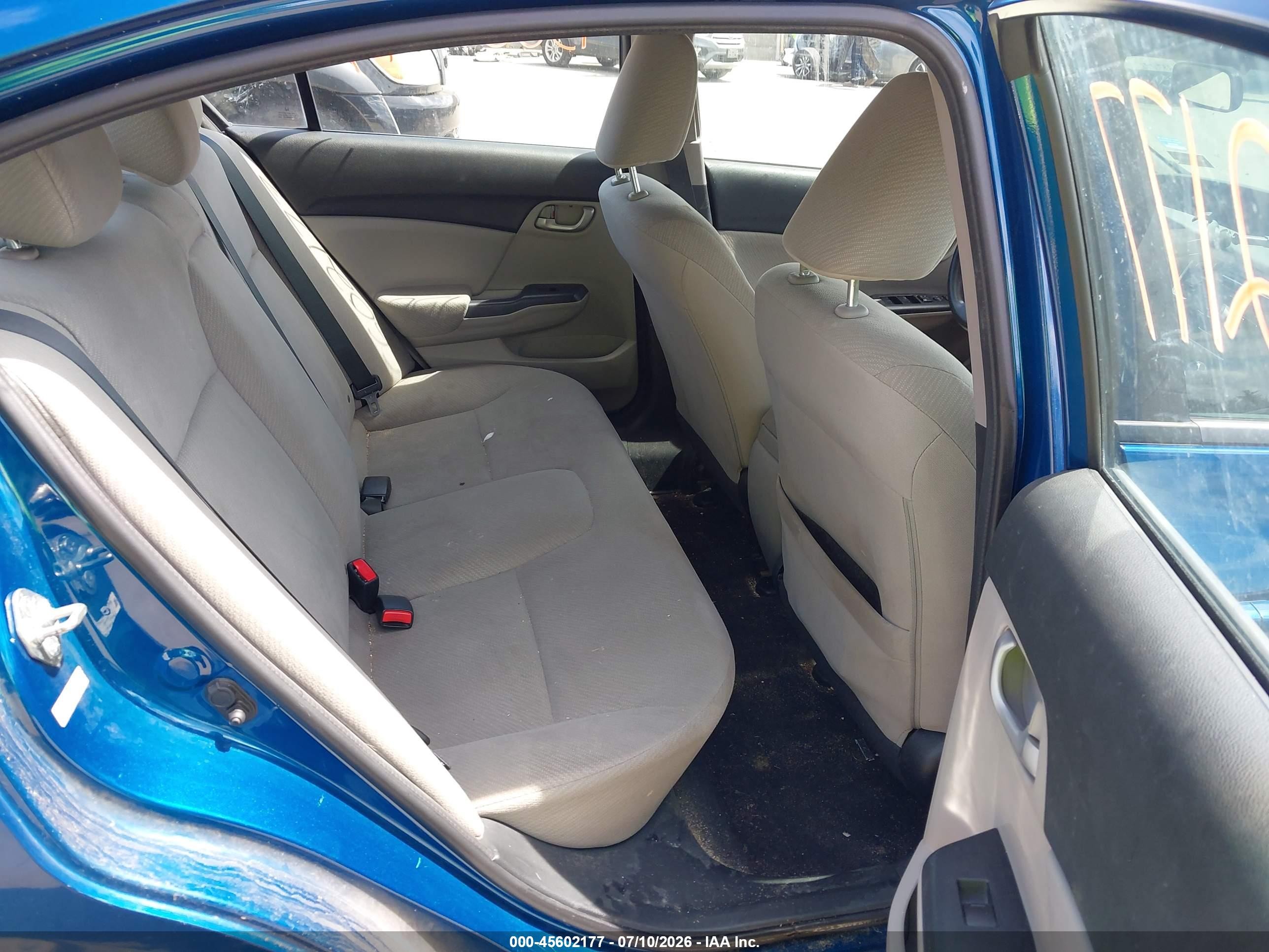 2013 Honda Civic Lx Blue vin: 2HGFB2F52DH577425