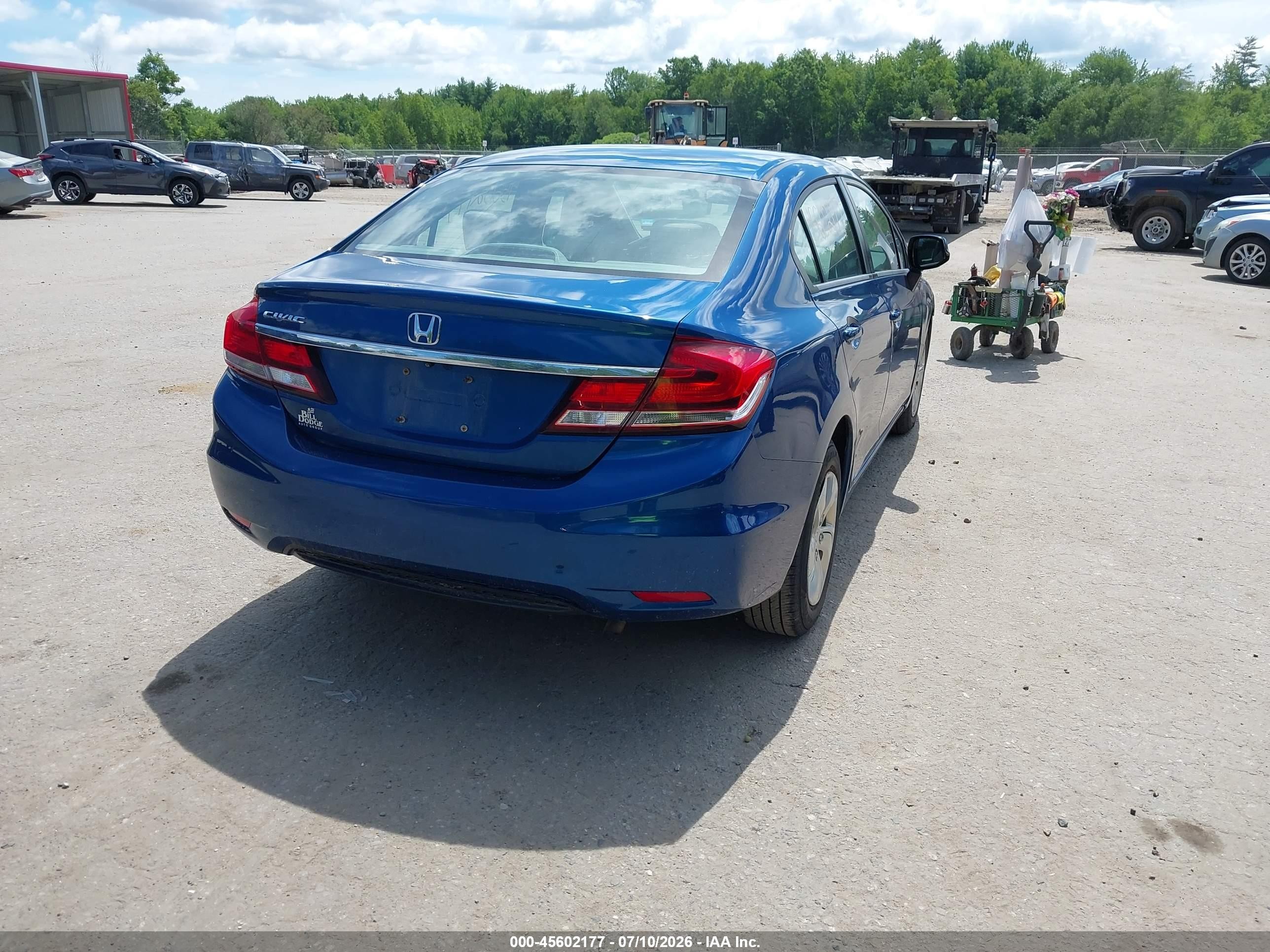 2013 Honda Civic Lx Blue vin: 2HGFB2F52DH577425