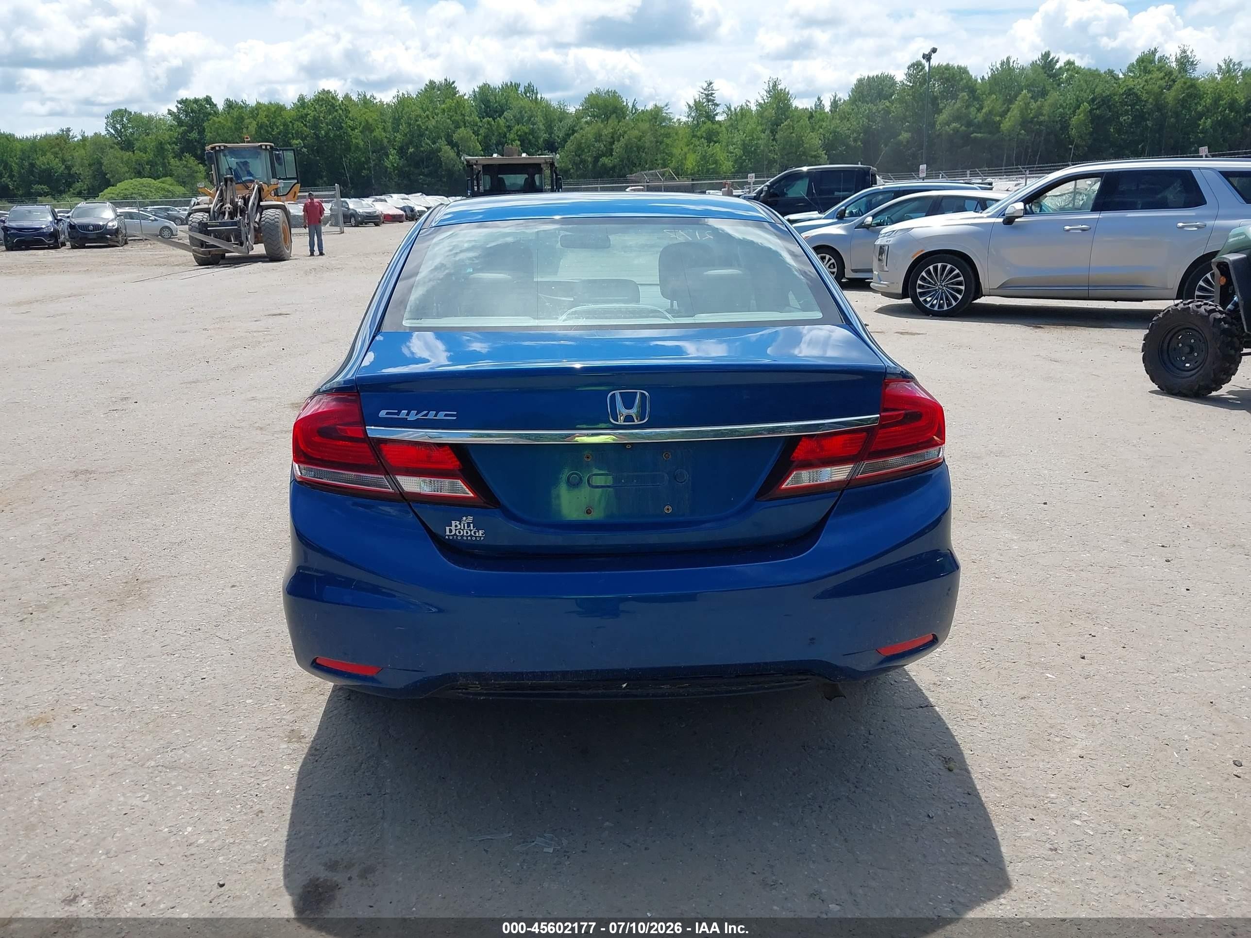 2013 Honda Civic Lx Blue vin: 2HGFB2F52DH577425