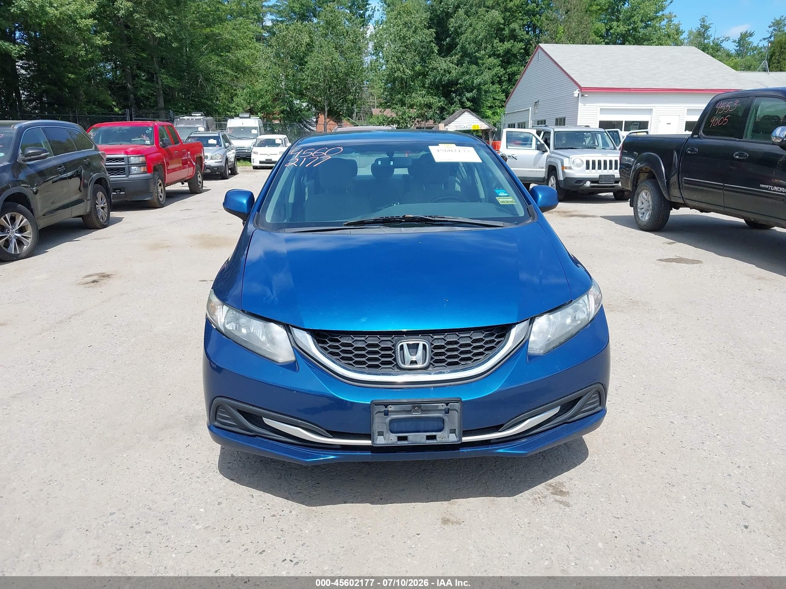 2013 Honda Civic Lx Blue vin: 2HGFB2F52DH577425