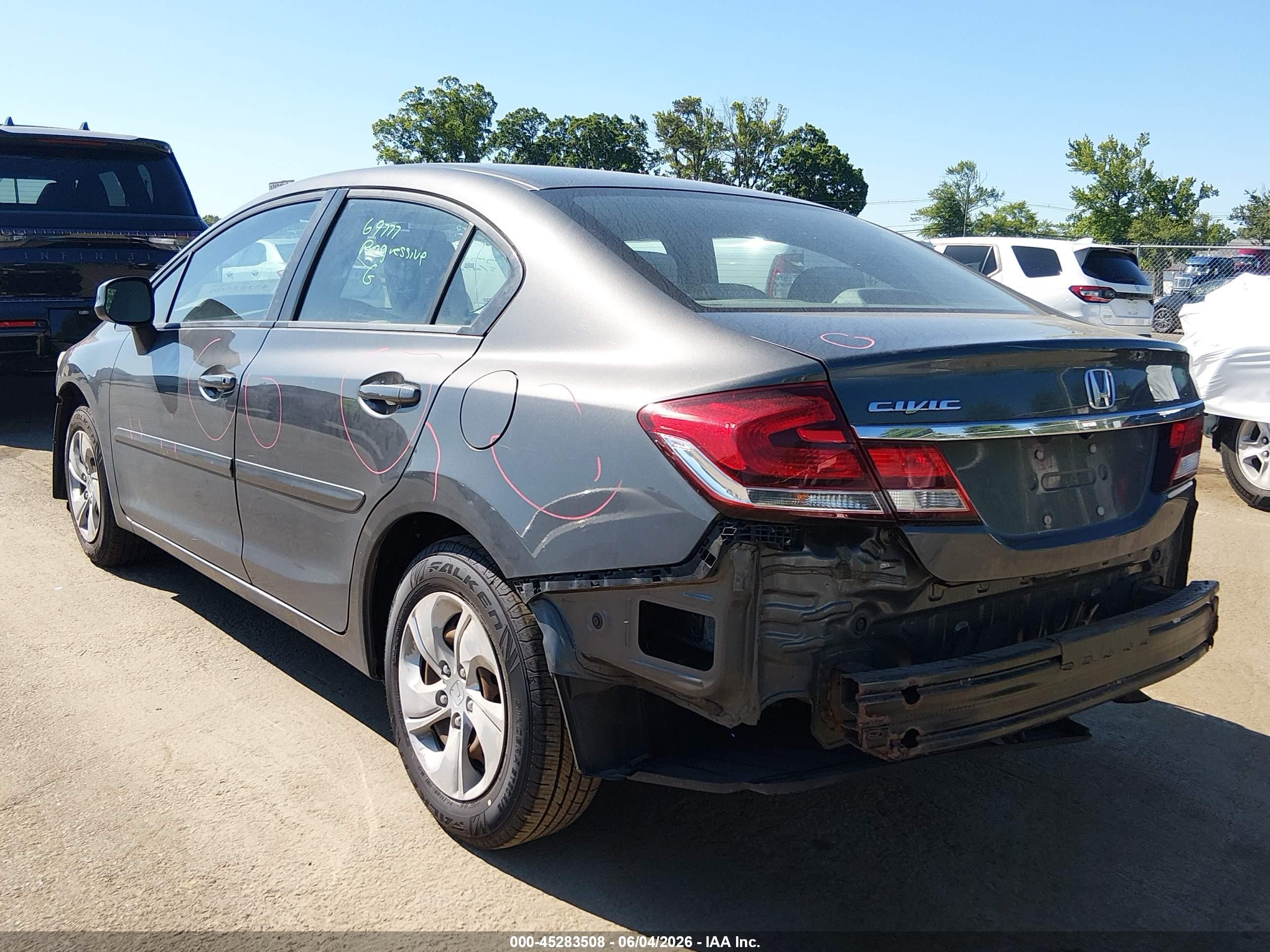 2013 Honda Civic Lx Gray vin: 2HGFB2F52DH578901