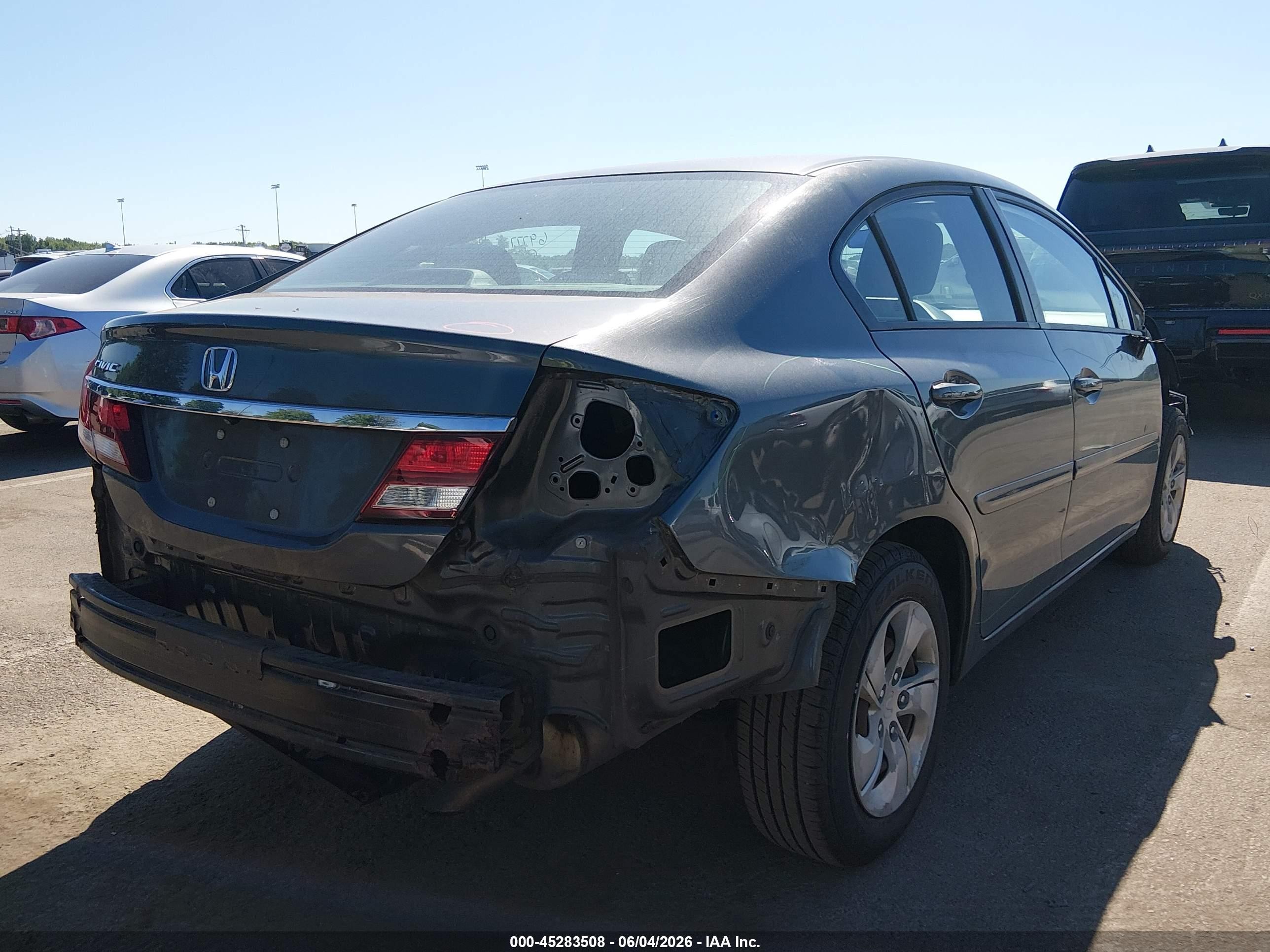 2013 Honda Civic Lx Gray vin: 2HGFB2F52DH578901