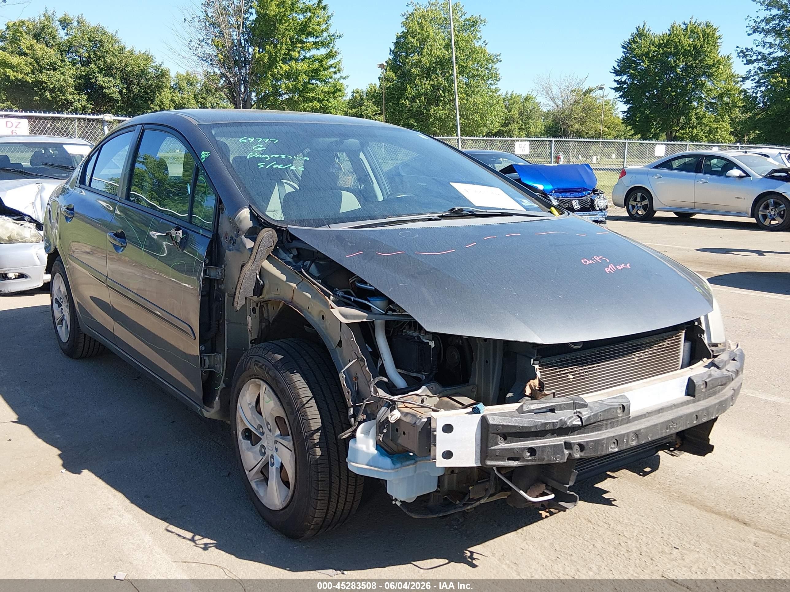 2013 Honda Civic Lx Gray vin: 2HGFB2F52DH578901