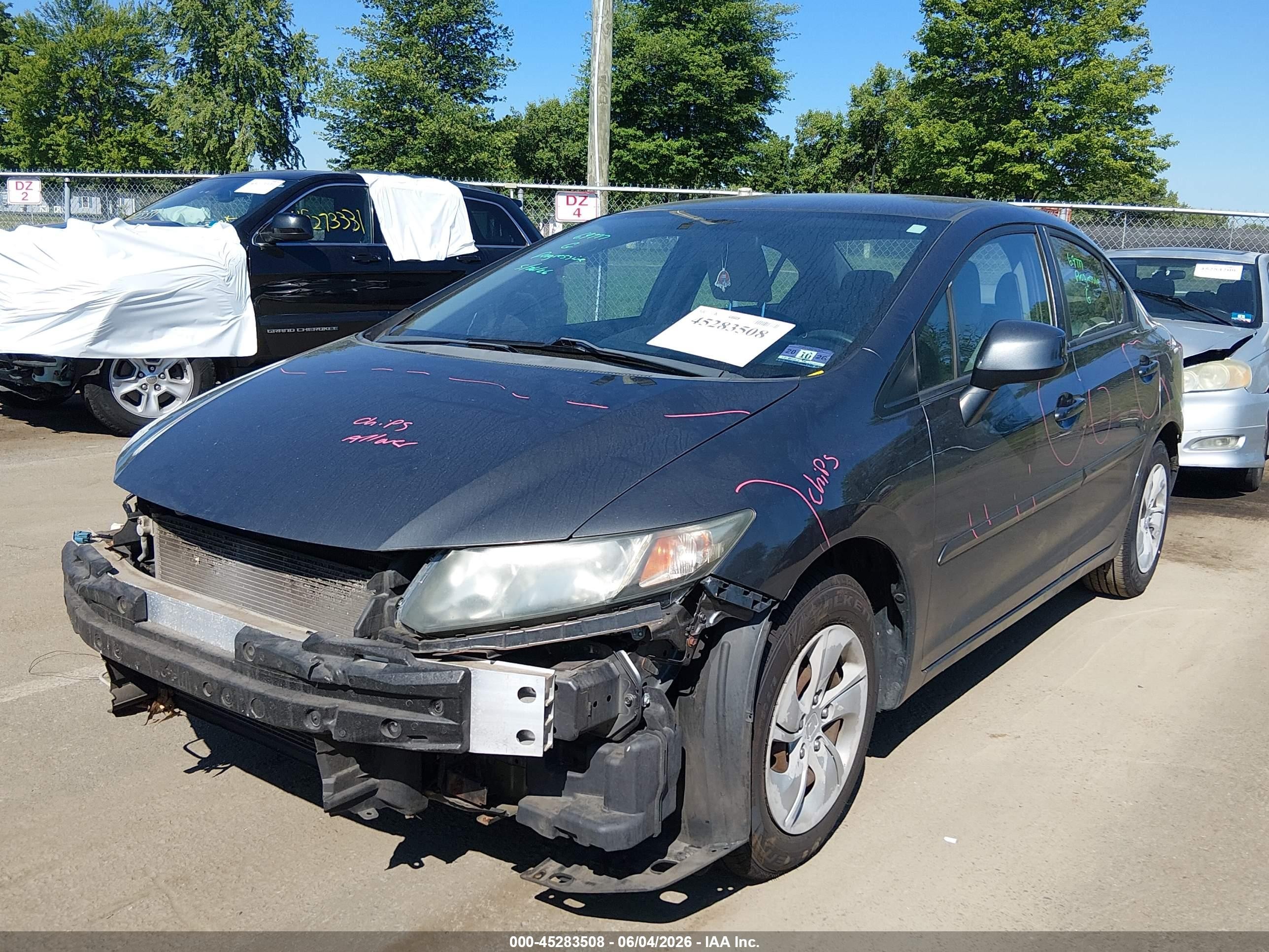 2013 Honda Civic Lx Gray vin: 2HGFB2F52DH578901
