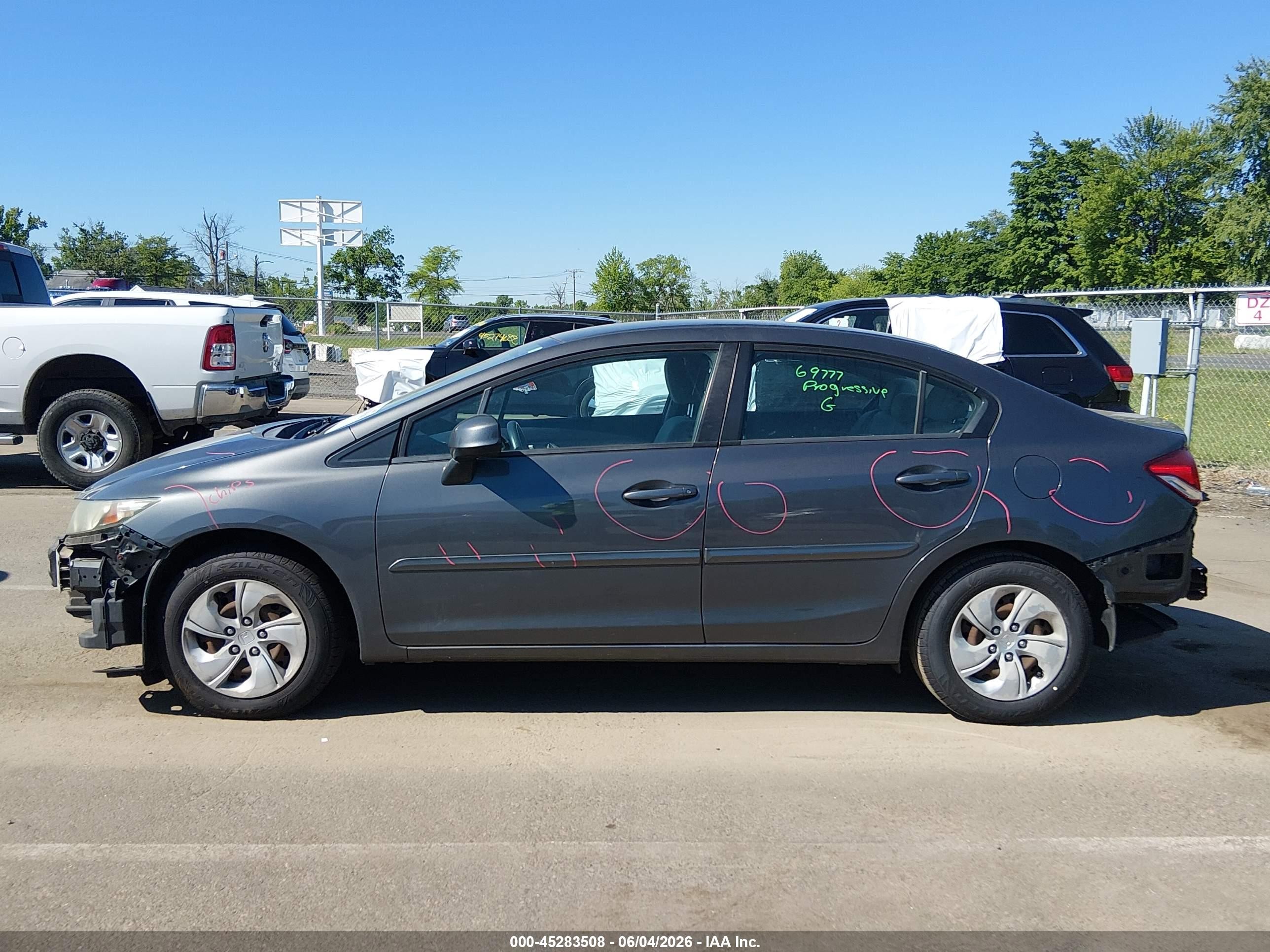 2013 Honda Civic Lx Gray vin: 2HGFB2F52DH578901