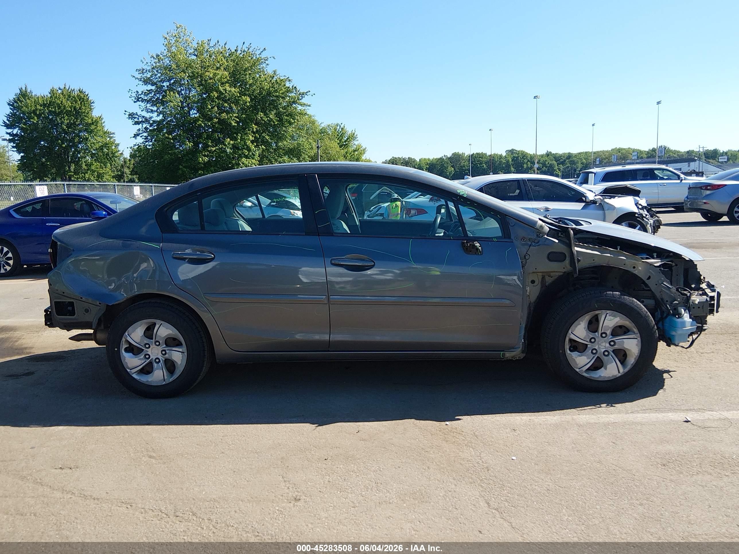 2013 Honda Civic Lx Gray vin: 2HGFB2F52DH578901