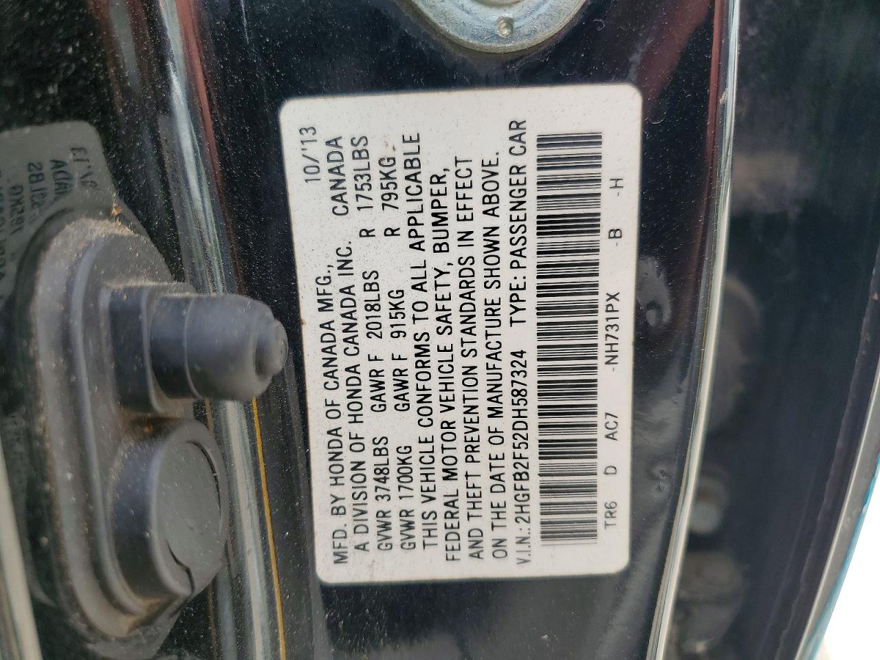 2013 Honda Civic Lx Синий vin: 2HGFB2F52DH587324