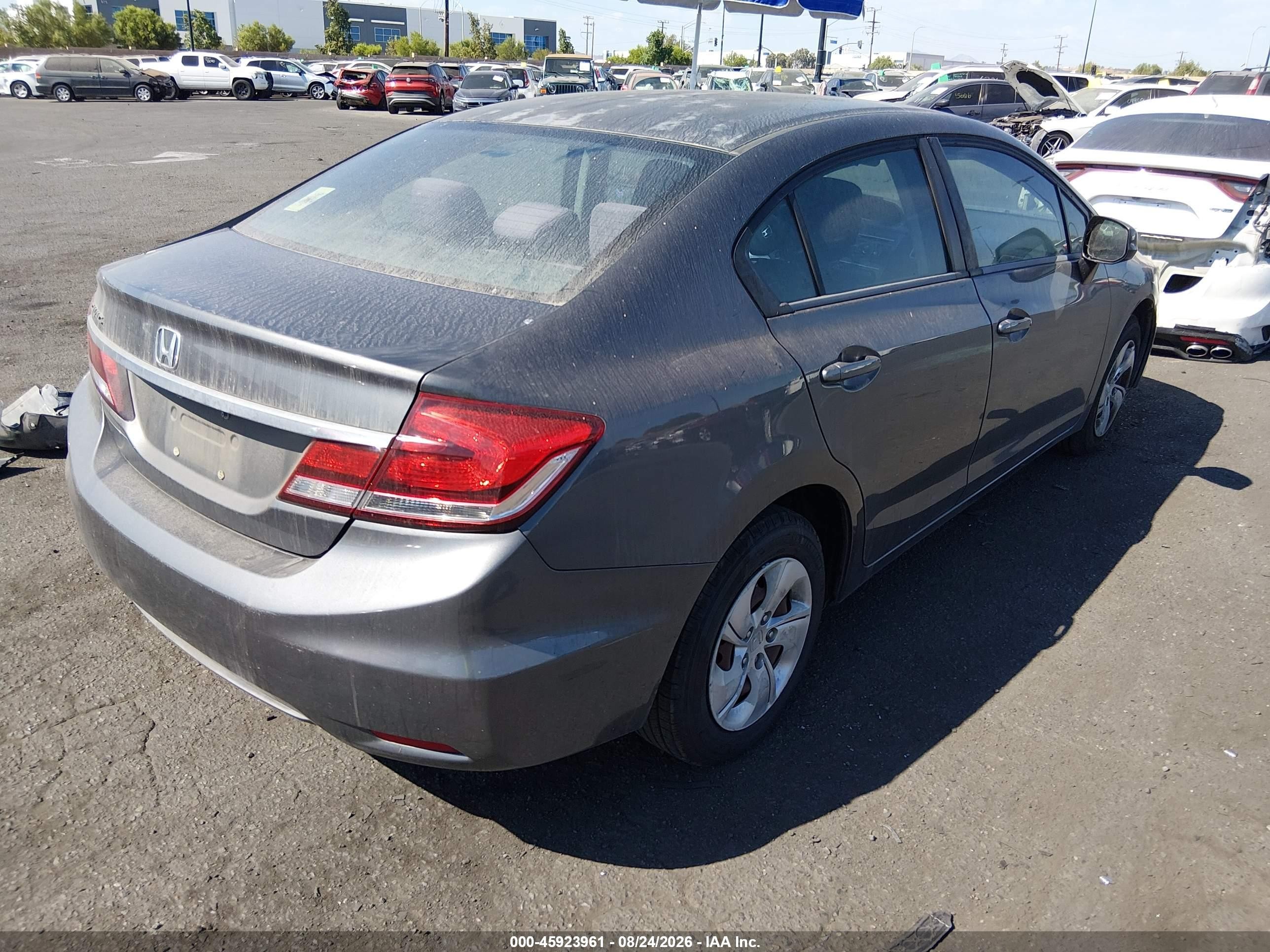 2013 Honda Civic Lx Gray vin: 2HGFB2F52DH589641