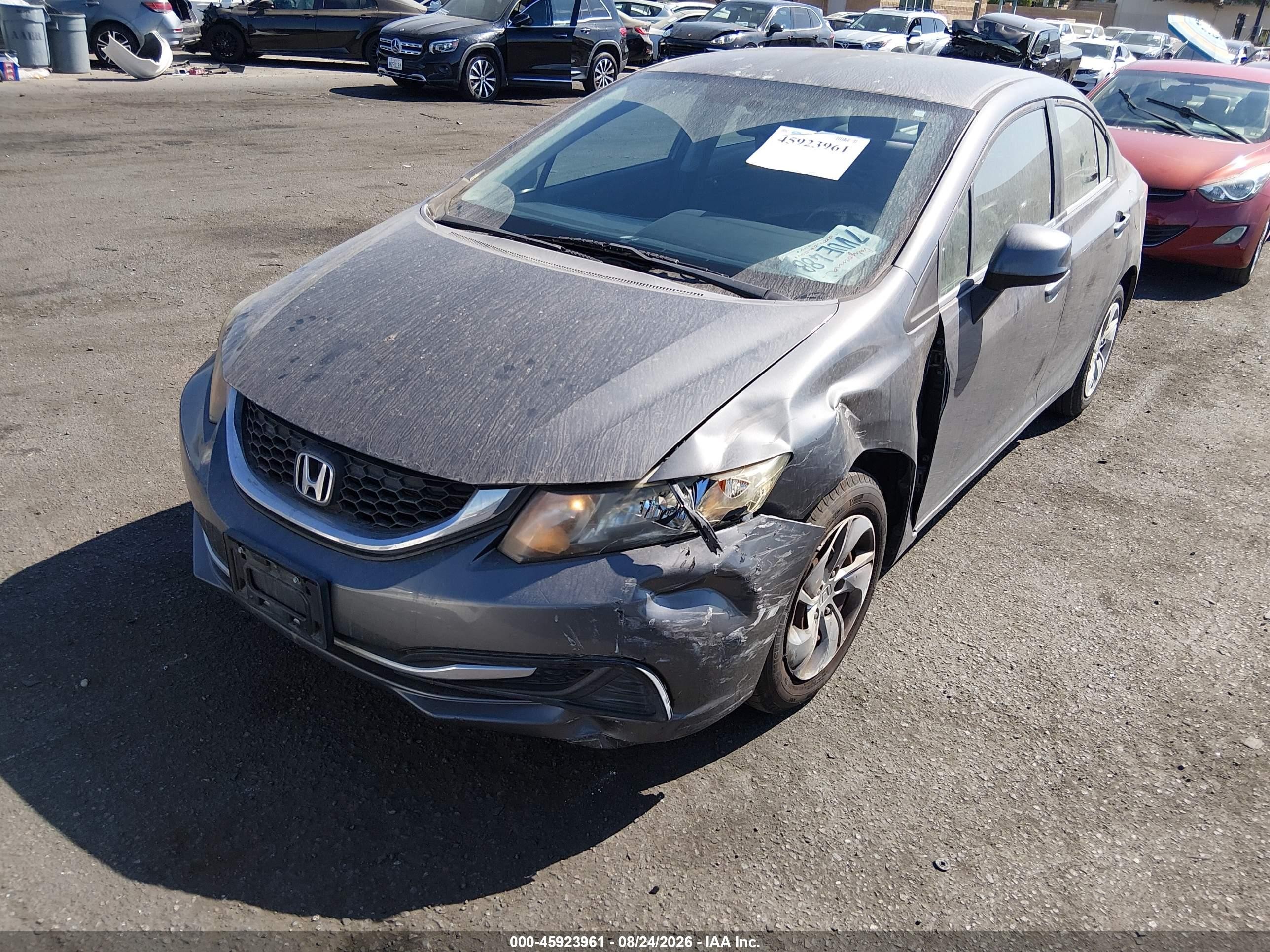 2013 Honda Civic Lx Gray vin: 2HGFB2F52DH589641