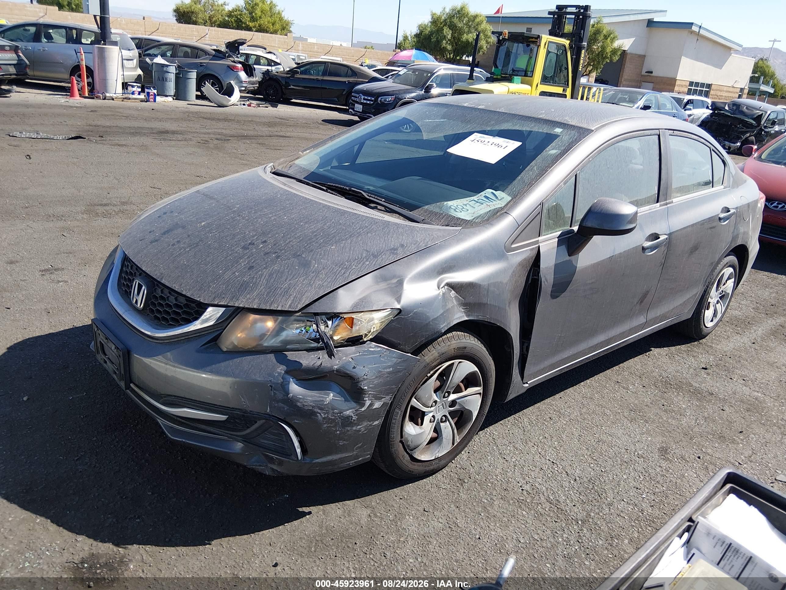 2013 Honda Civic Lx Gray vin: 2HGFB2F52DH589641