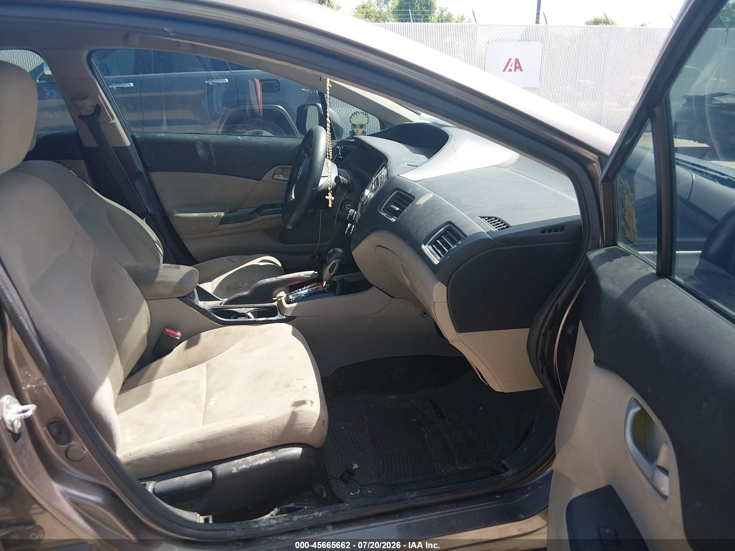 2013 Honda Civic Lx Gray vin: 2HGFB2F52DH593446