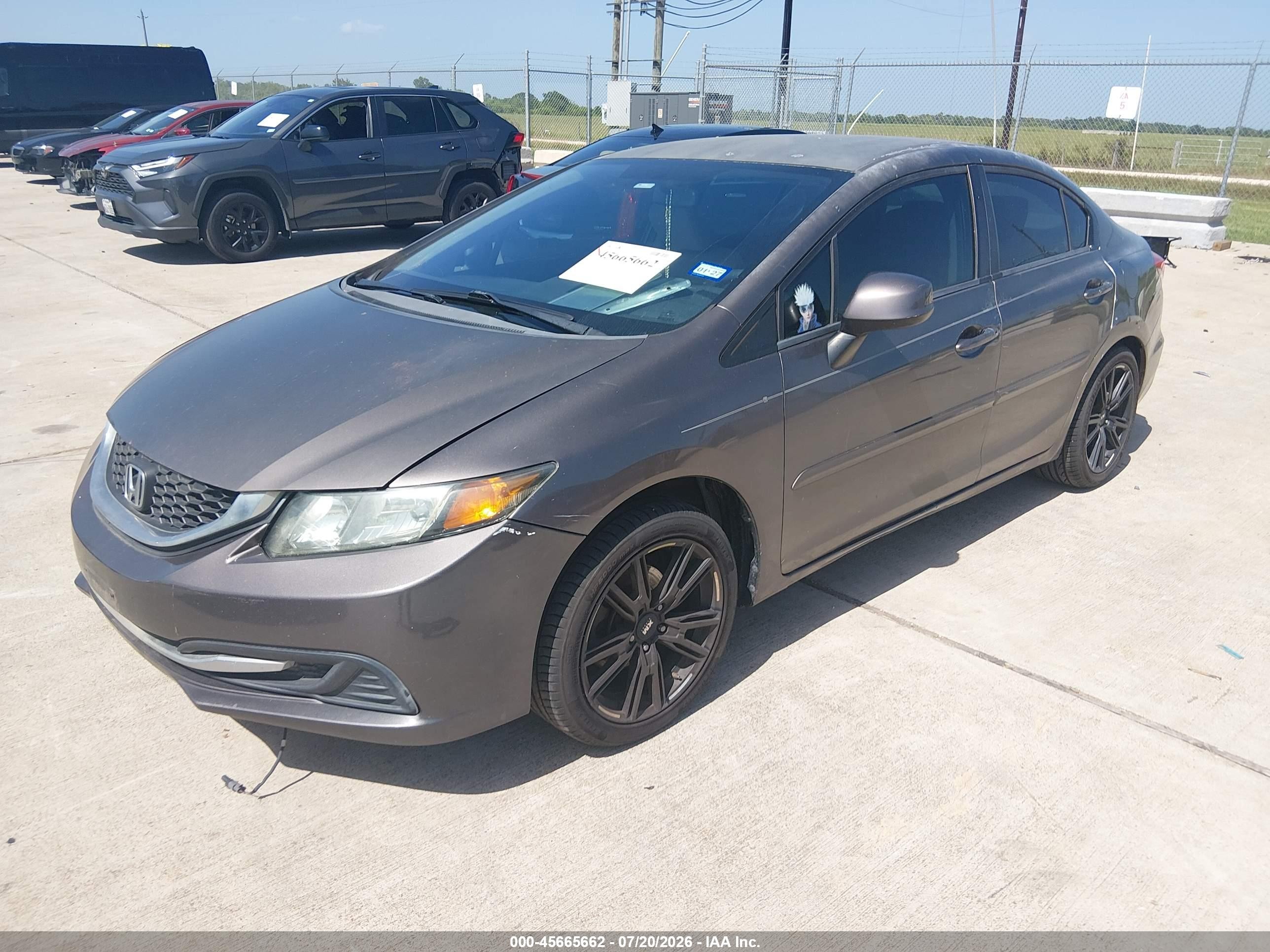 2013 Honda Civic Lx Gray vin: 2HGFB2F52DH593446