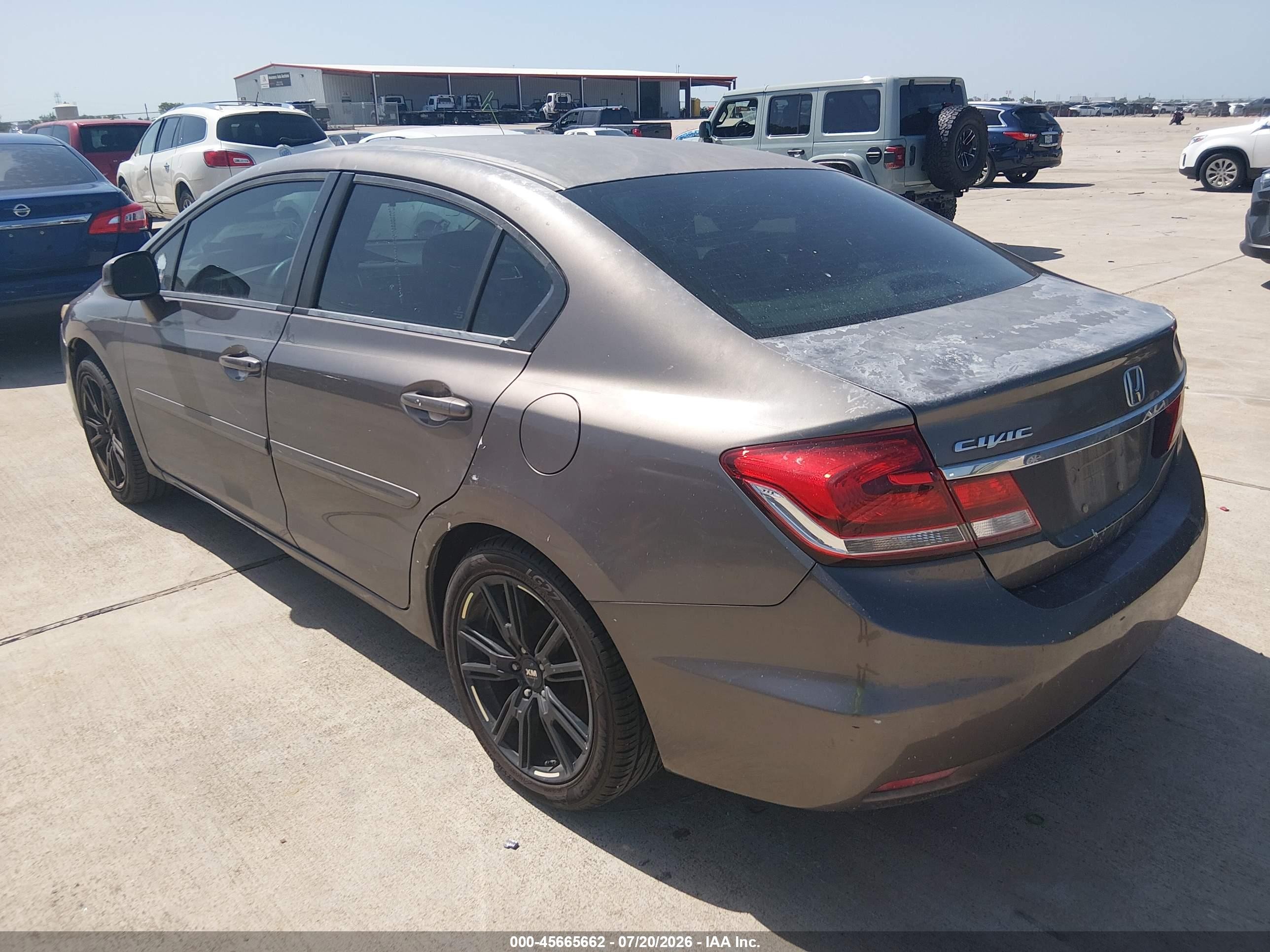 2013 Honda Civic Lx Gray vin: 2HGFB2F52DH593446