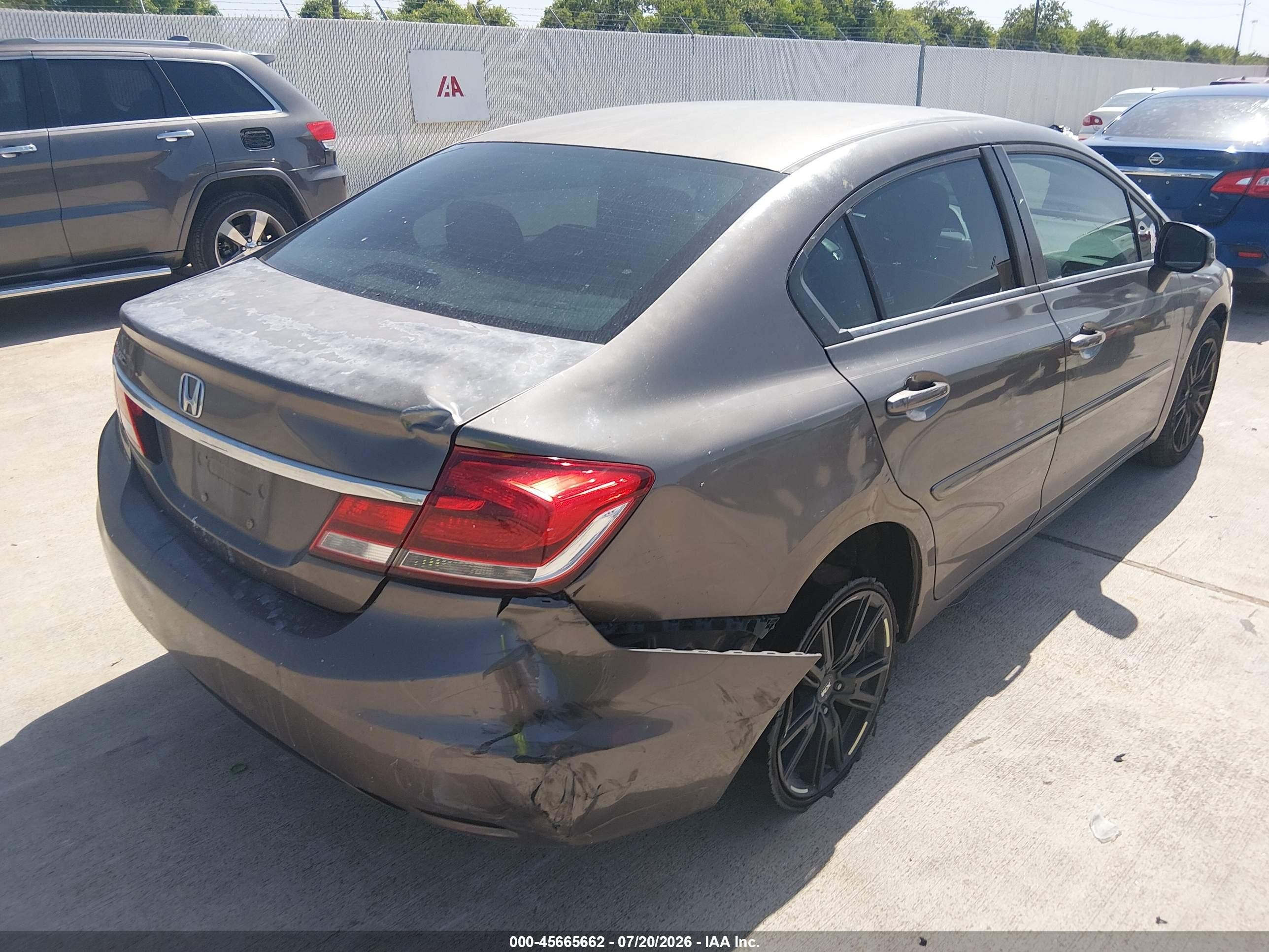 2013 Honda Civic Lx Gray vin: 2HGFB2F52DH593446