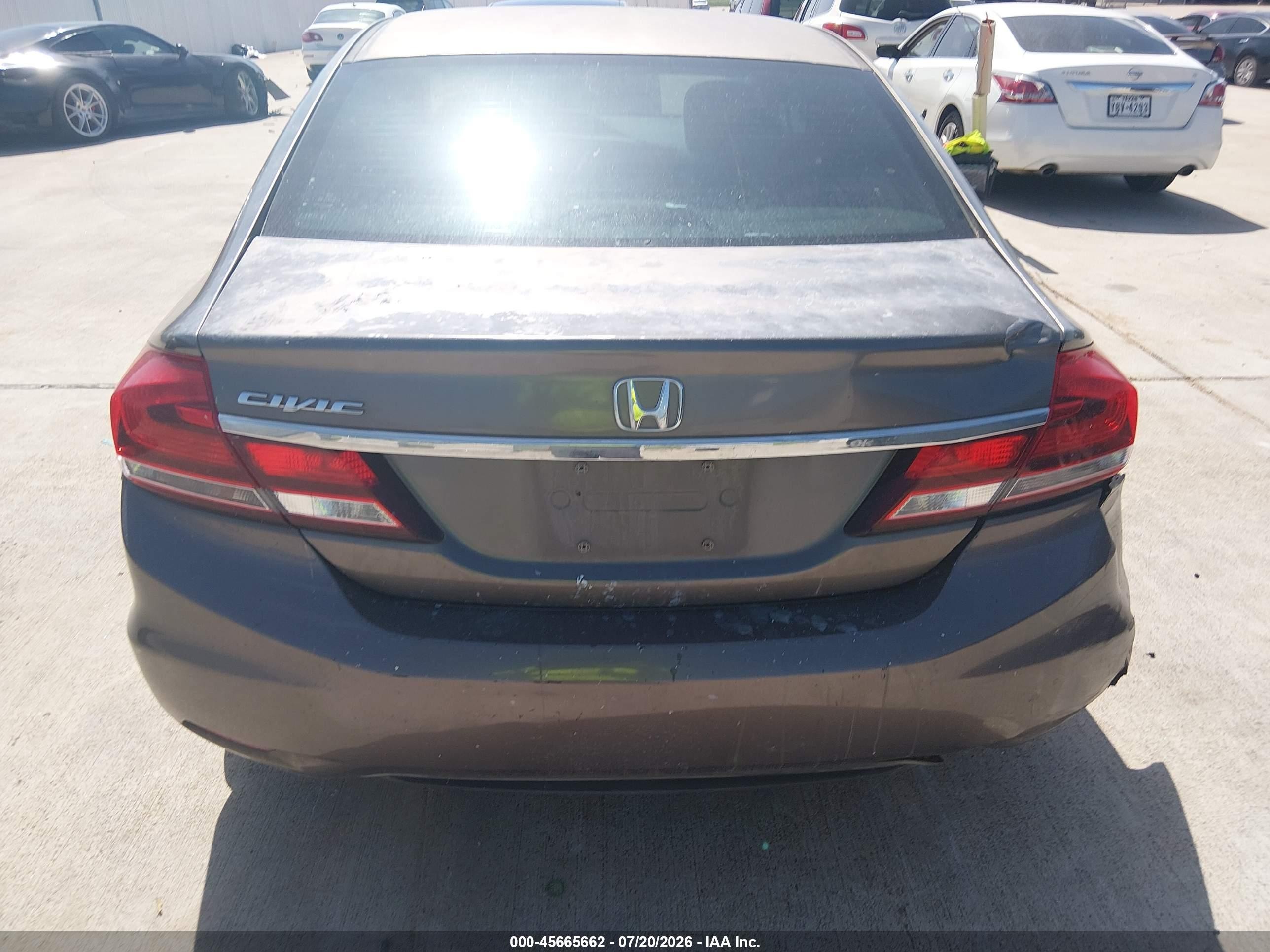 2013 Honda Civic Lx Gray vin: 2HGFB2F52DH593446