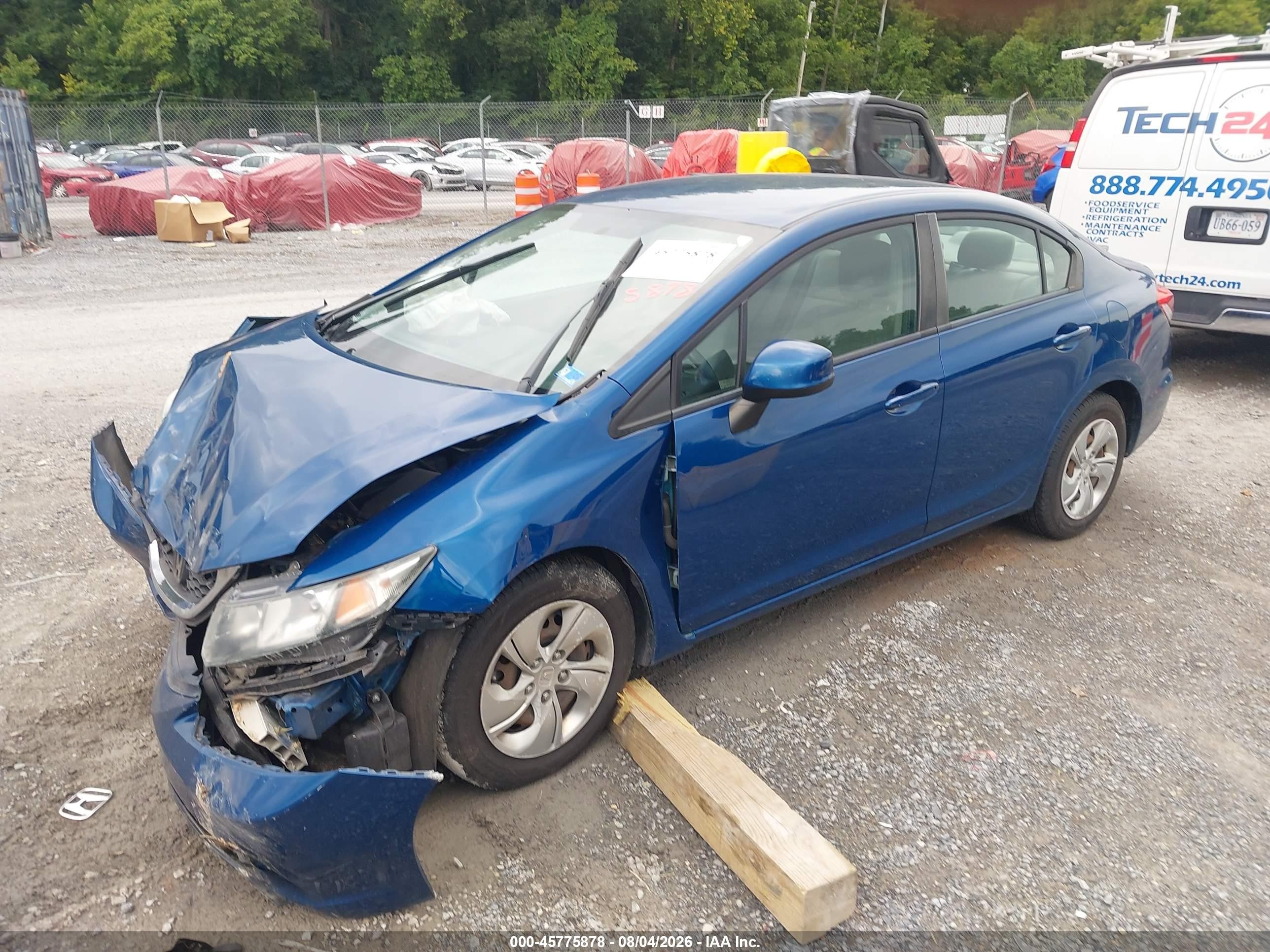 2013 Honda Civic Lx Blue vin: 2HGFB2F52DH593477