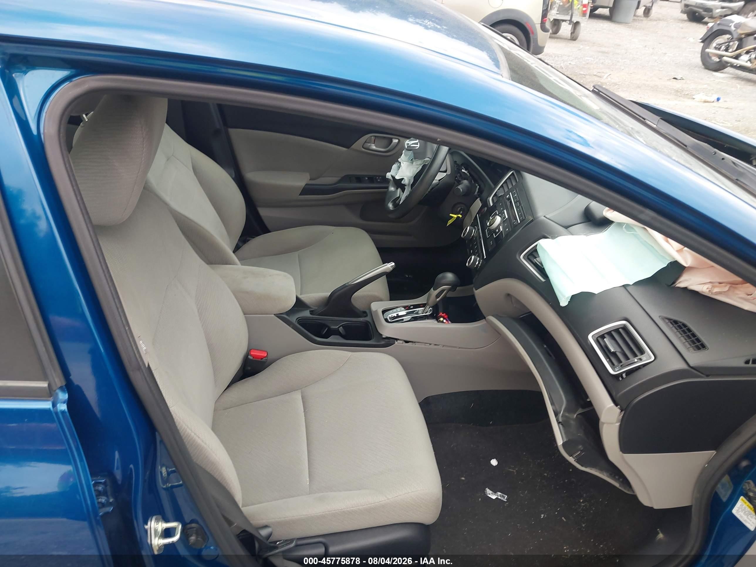 2013 Honda Civic Lx Blue vin: 2HGFB2F52DH593477