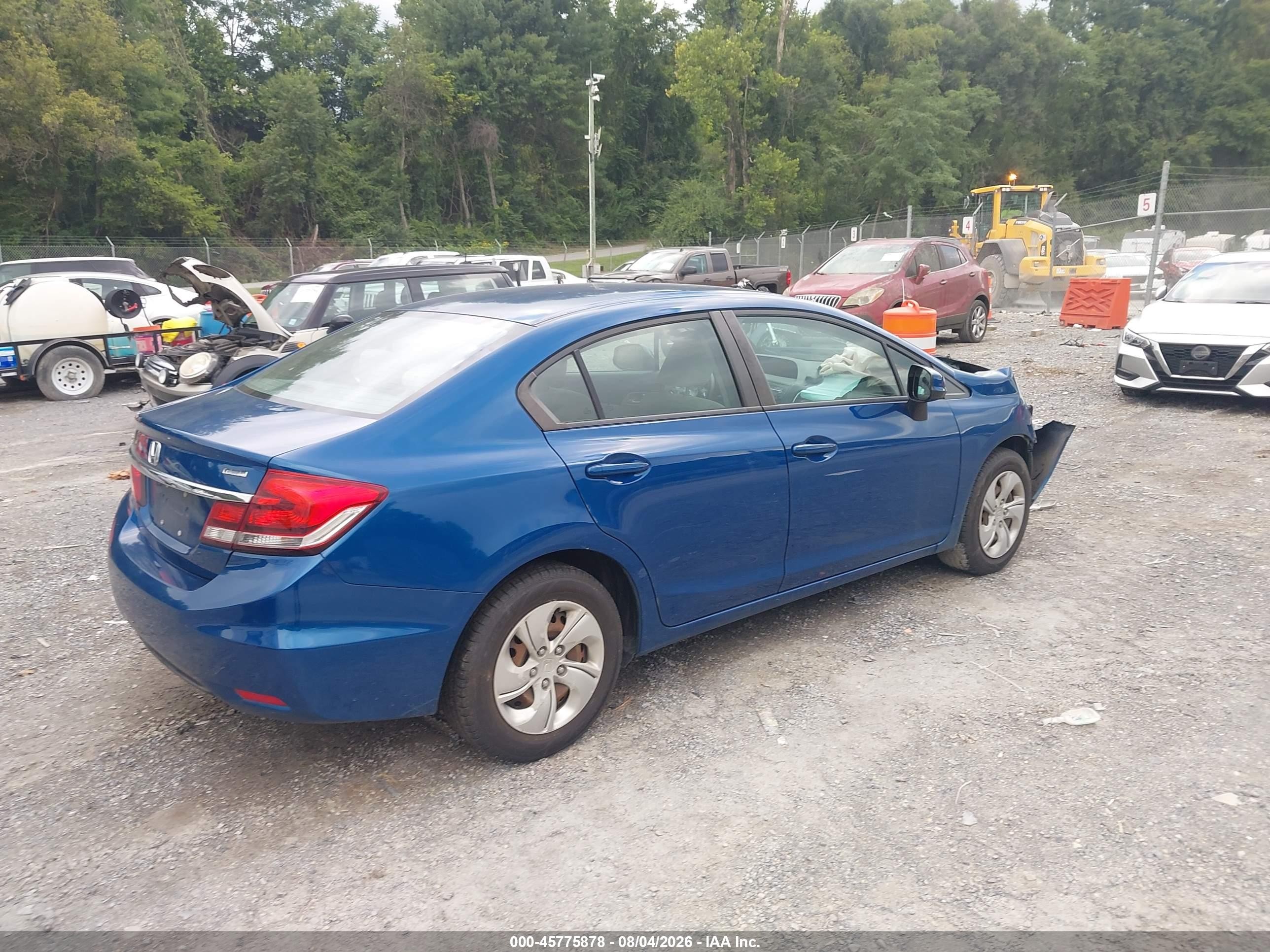 2013 Honda Civic Lx Blue vin: 2HGFB2F52DH593477