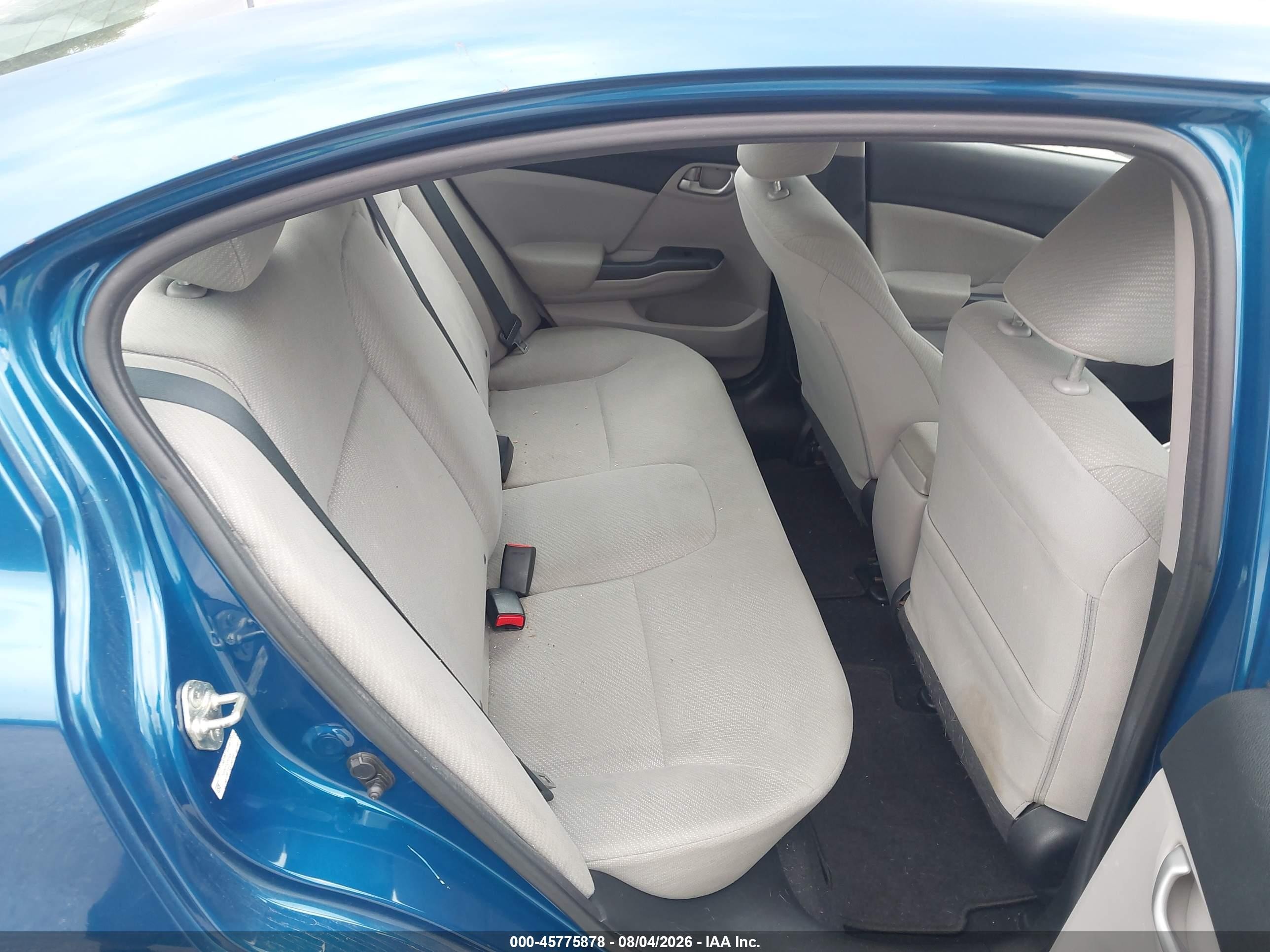 2013 Honda Civic Lx Blue vin: 2HGFB2F52DH593477