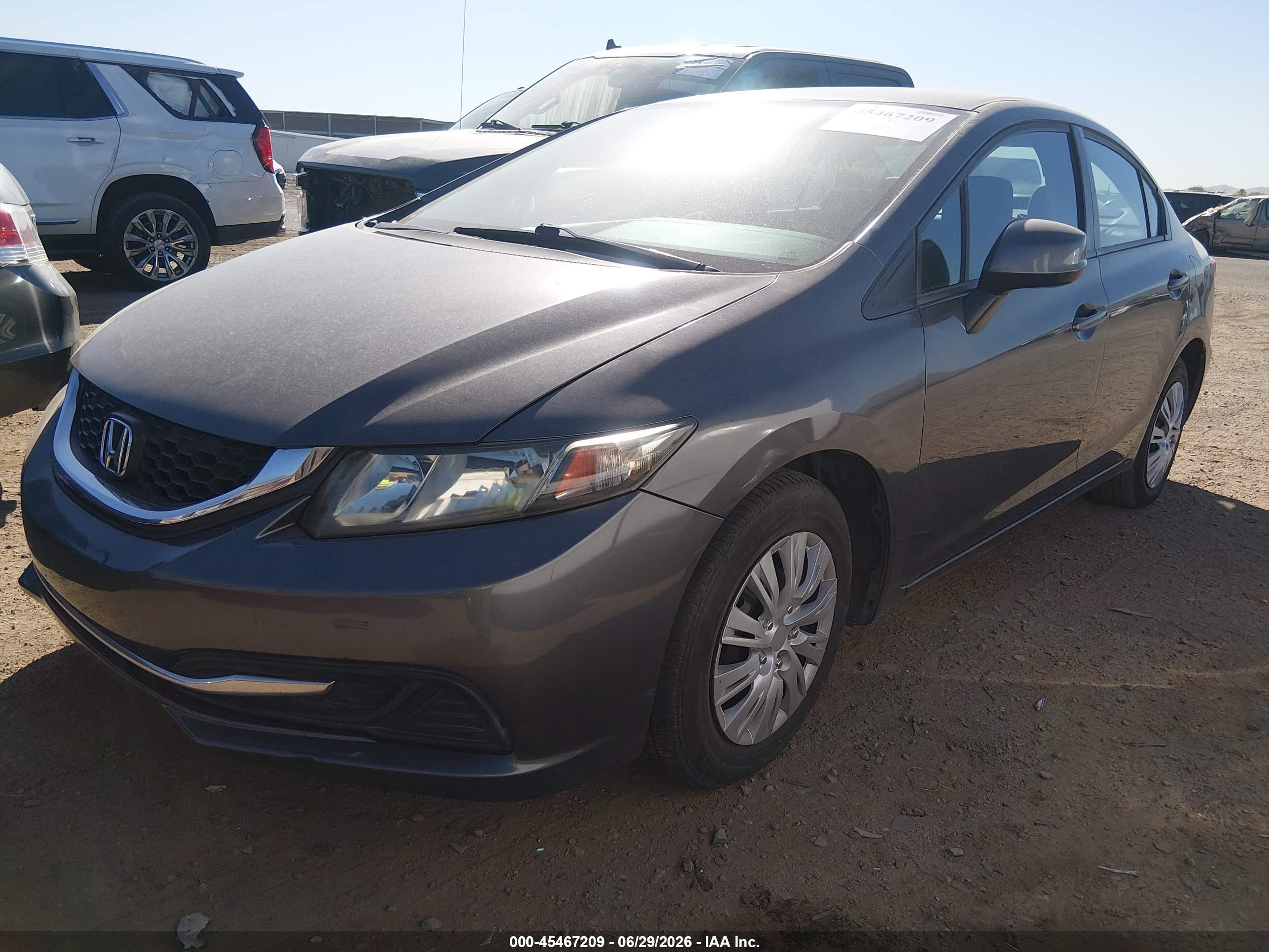 2013 Honda Civic Lx Gray vin: 2HGFB2F52DH594693