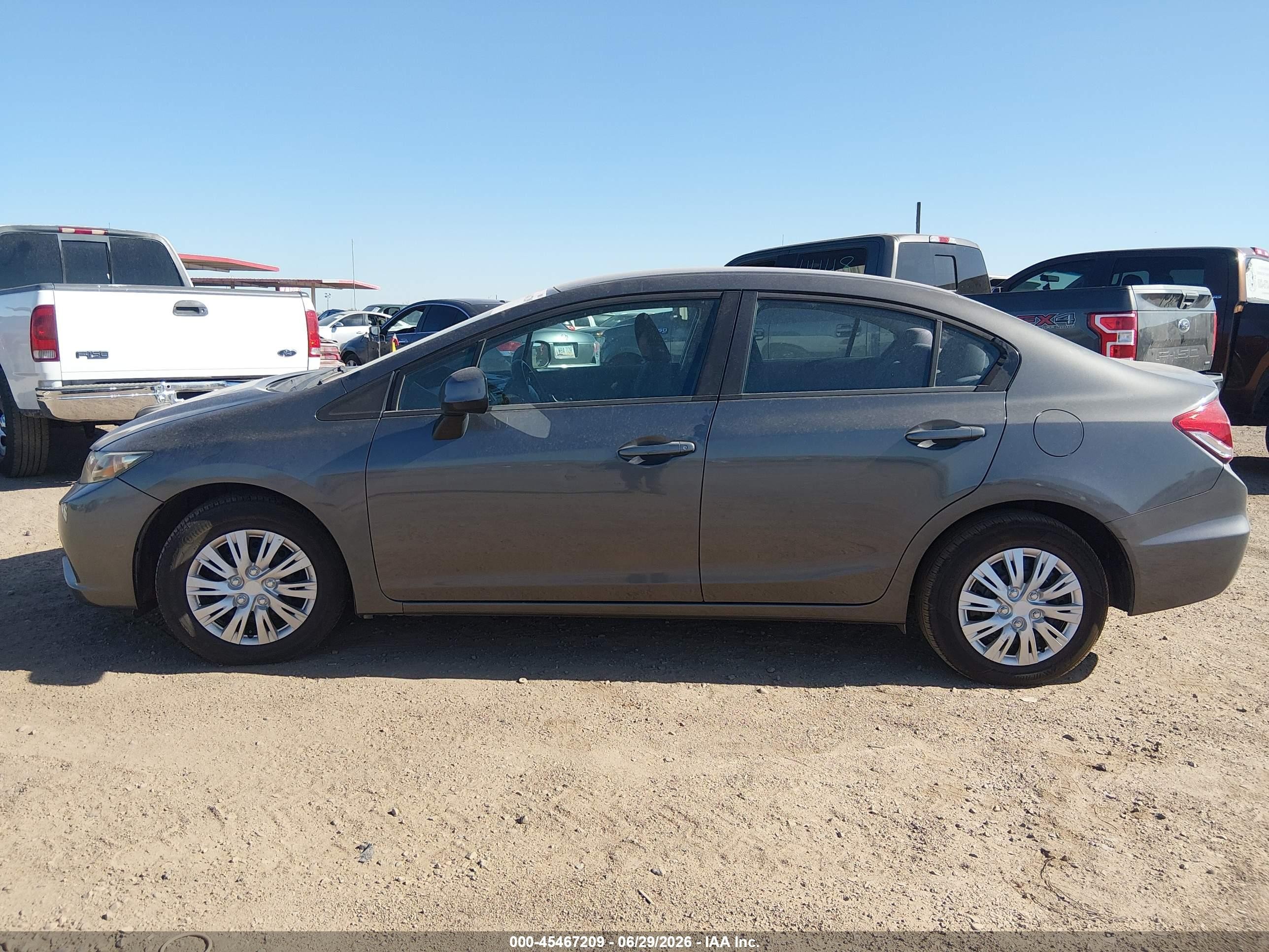 2013 Honda Civic Lx Gray vin: 2HGFB2F52DH594693