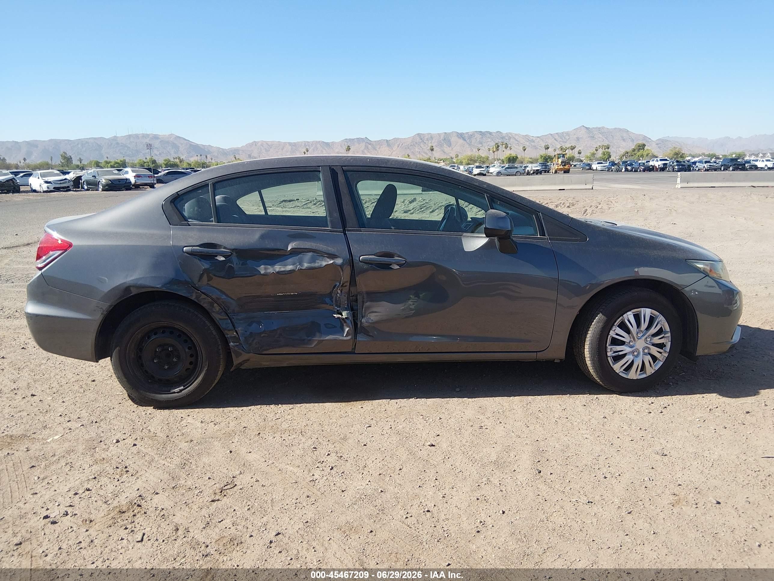 2013 Honda Civic Lx Gray vin: 2HGFB2F52DH594693