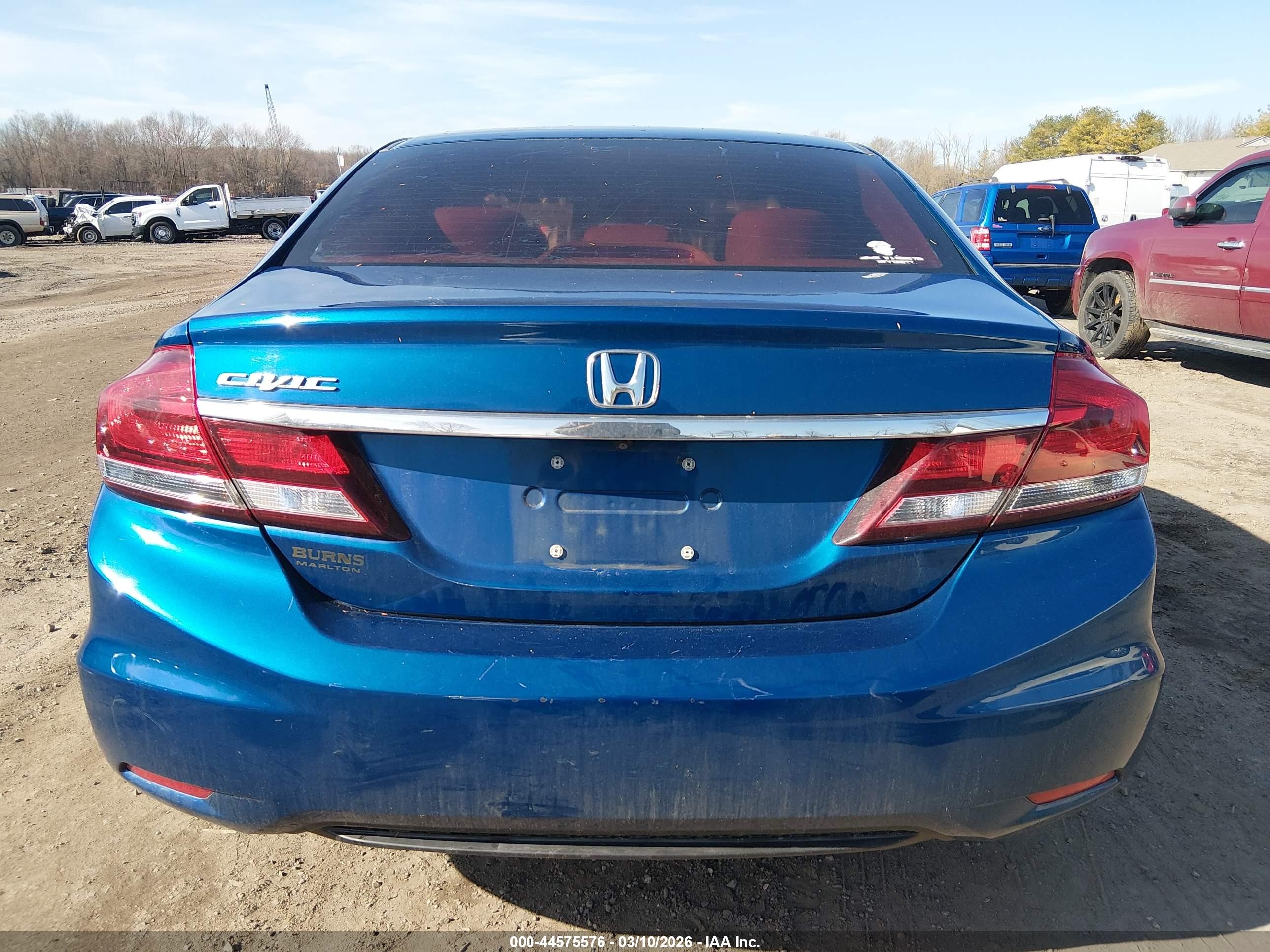 2013 Honda Civic Lx Blue vin: 2HGFB2F52DH596637