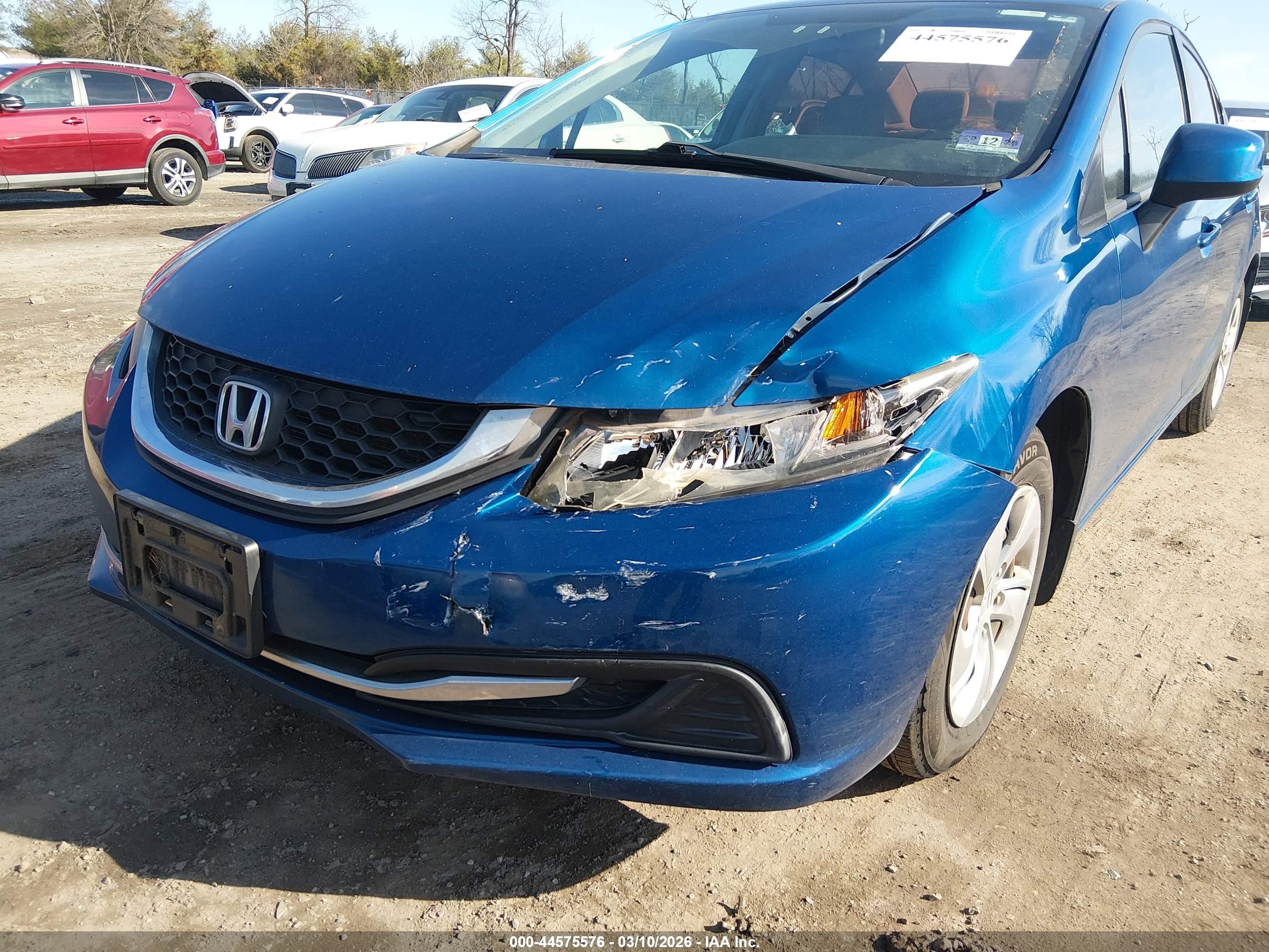 2013 Honda Civic Lx Blue vin: 2HGFB2F52DH596637