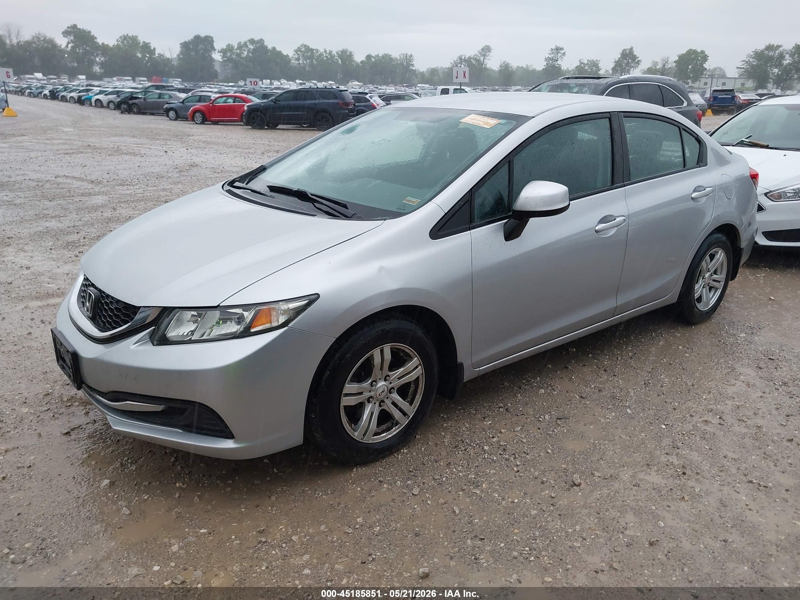 2013 Honda Civic Lx Silver vin: 2HGFB2F52DH600220