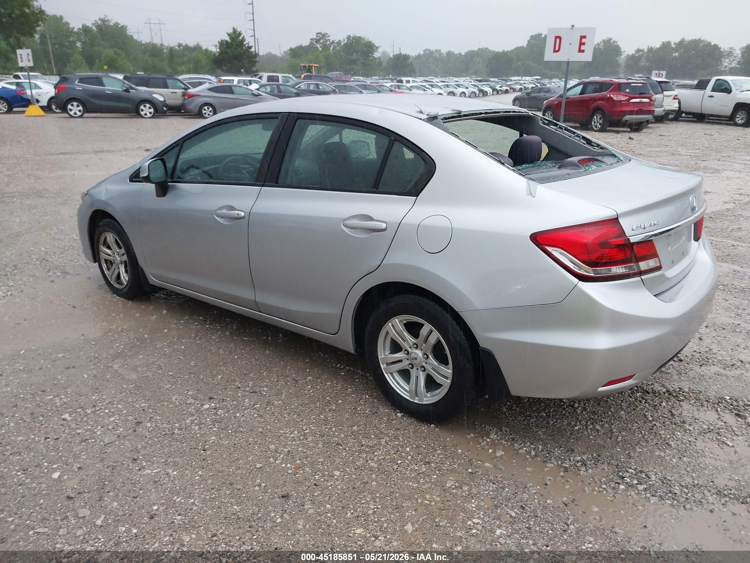 2013 Honda Civic Lx Silver vin: 2HGFB2F52DH600220