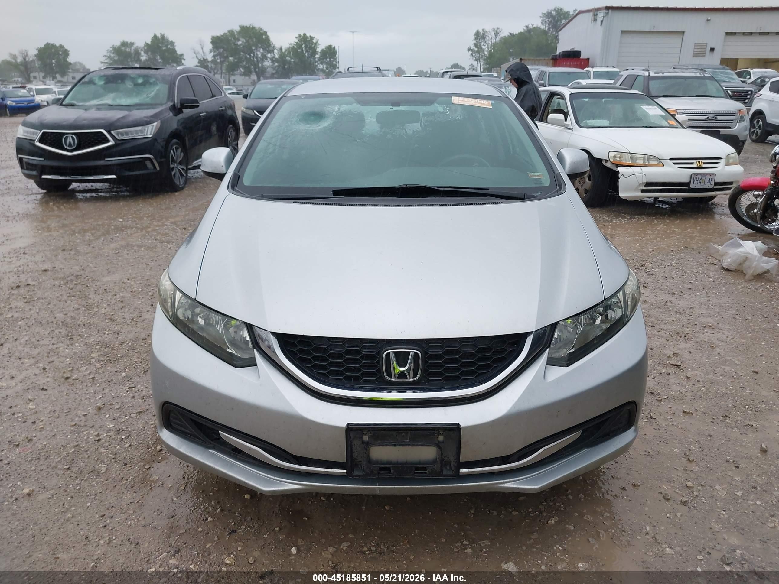 2013 Honda Civic Lx Silver vin: 2HGFB2F52DH600220