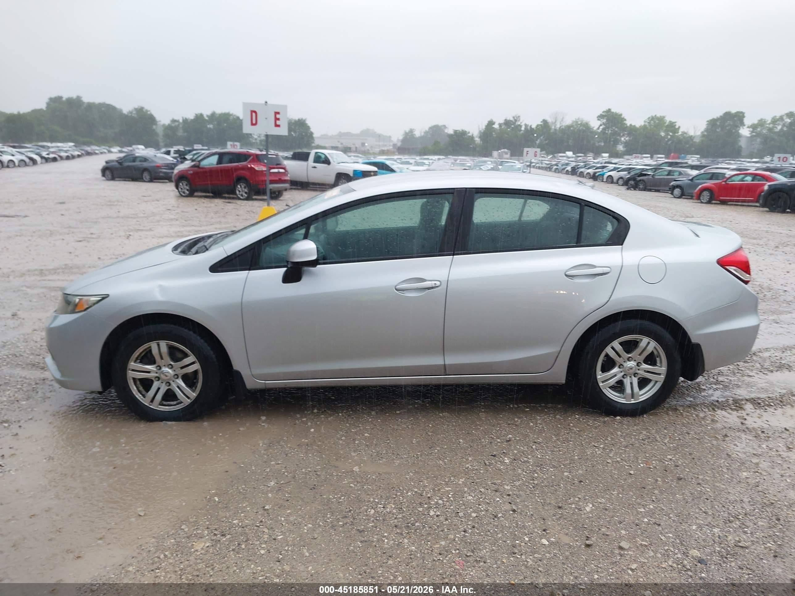 2013 Honda Civic Lx Silver vin: 2HGFB2F52DH600220