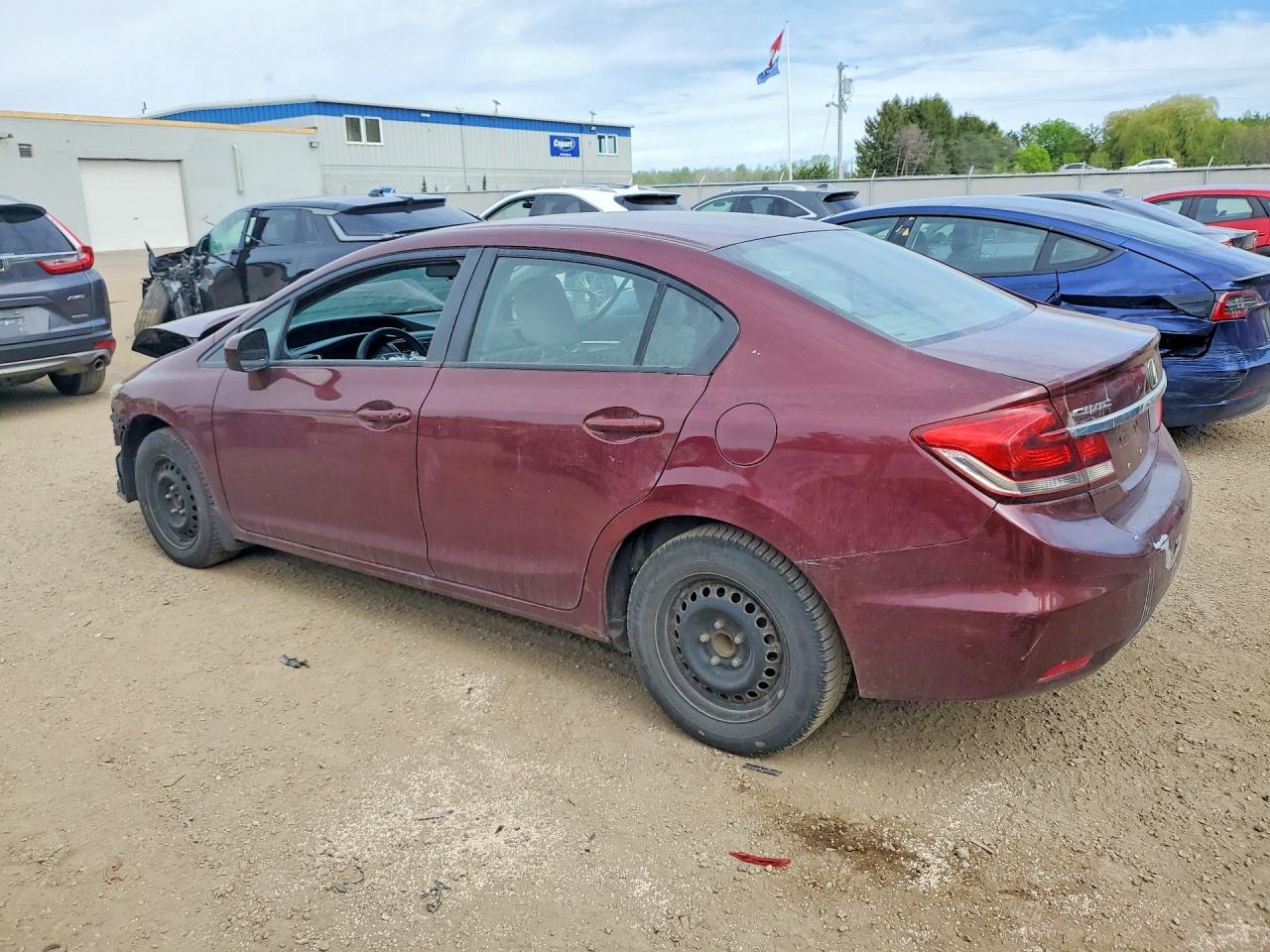 2014 Honda Civic Lx Burgundy vin: 2HGFB2F52EH014599