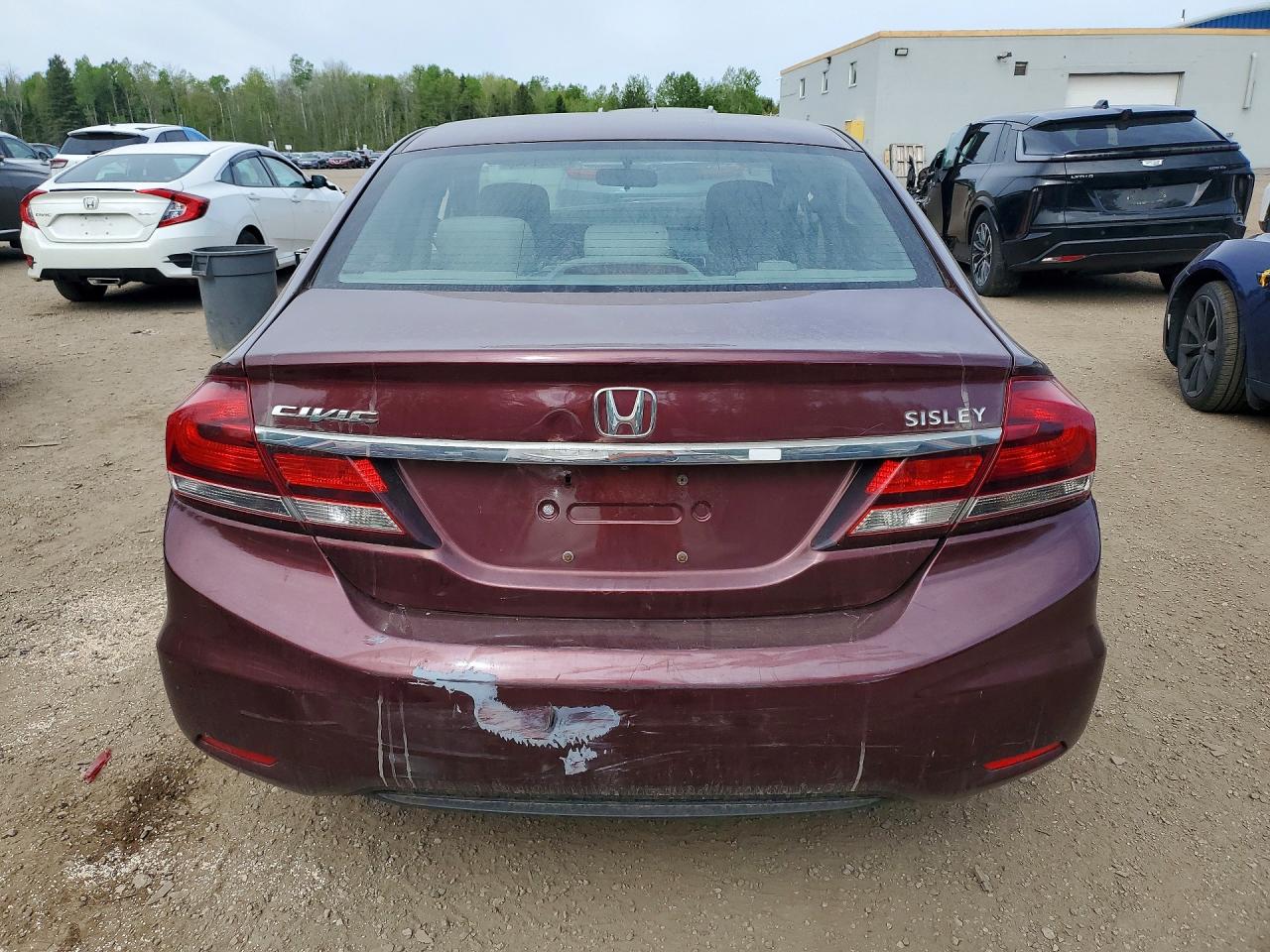 2014 Honda Civic Lx Burgundy vin: 2HGFB2F52EH014599
