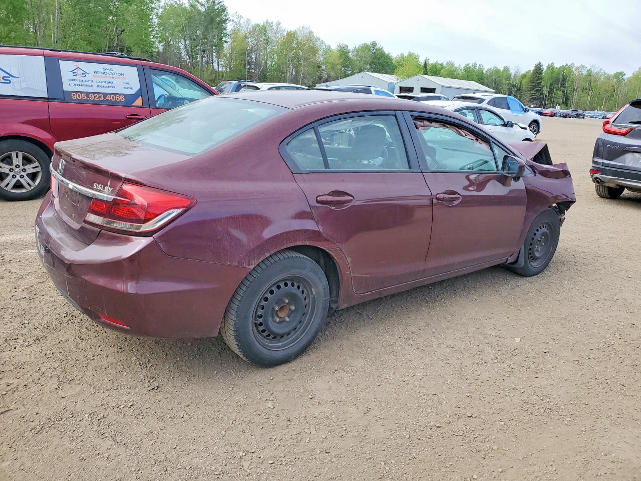 2014 Honda Civic Lx Burgundy vin: 2HGFB2F52EH014599