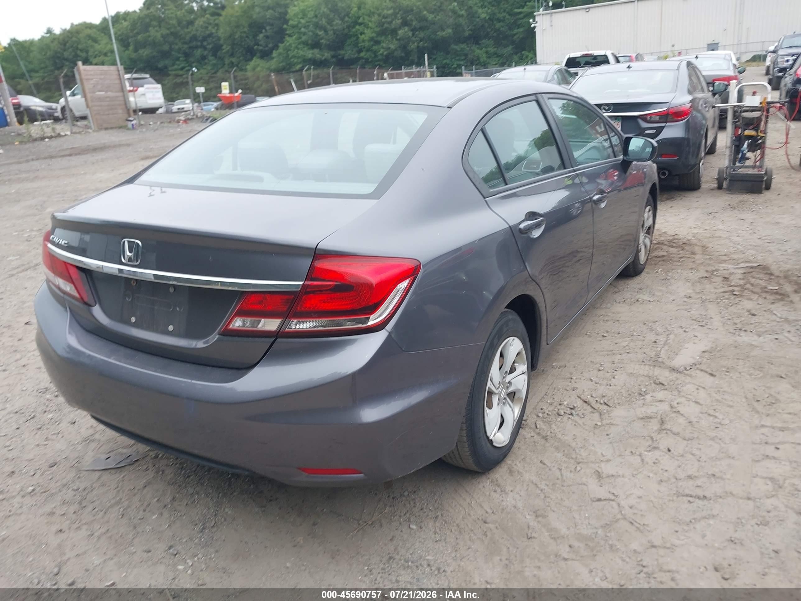 2014 Honda Civic Lx Gray vin: 2HGFB2F52EH510132