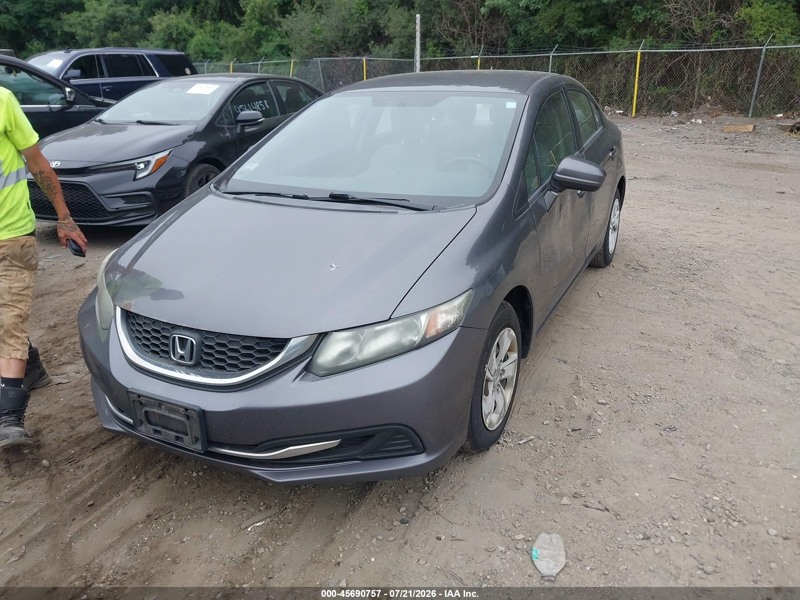 2014 Honda Civic Lx Gray vin: 2HGFB2F52EH510132