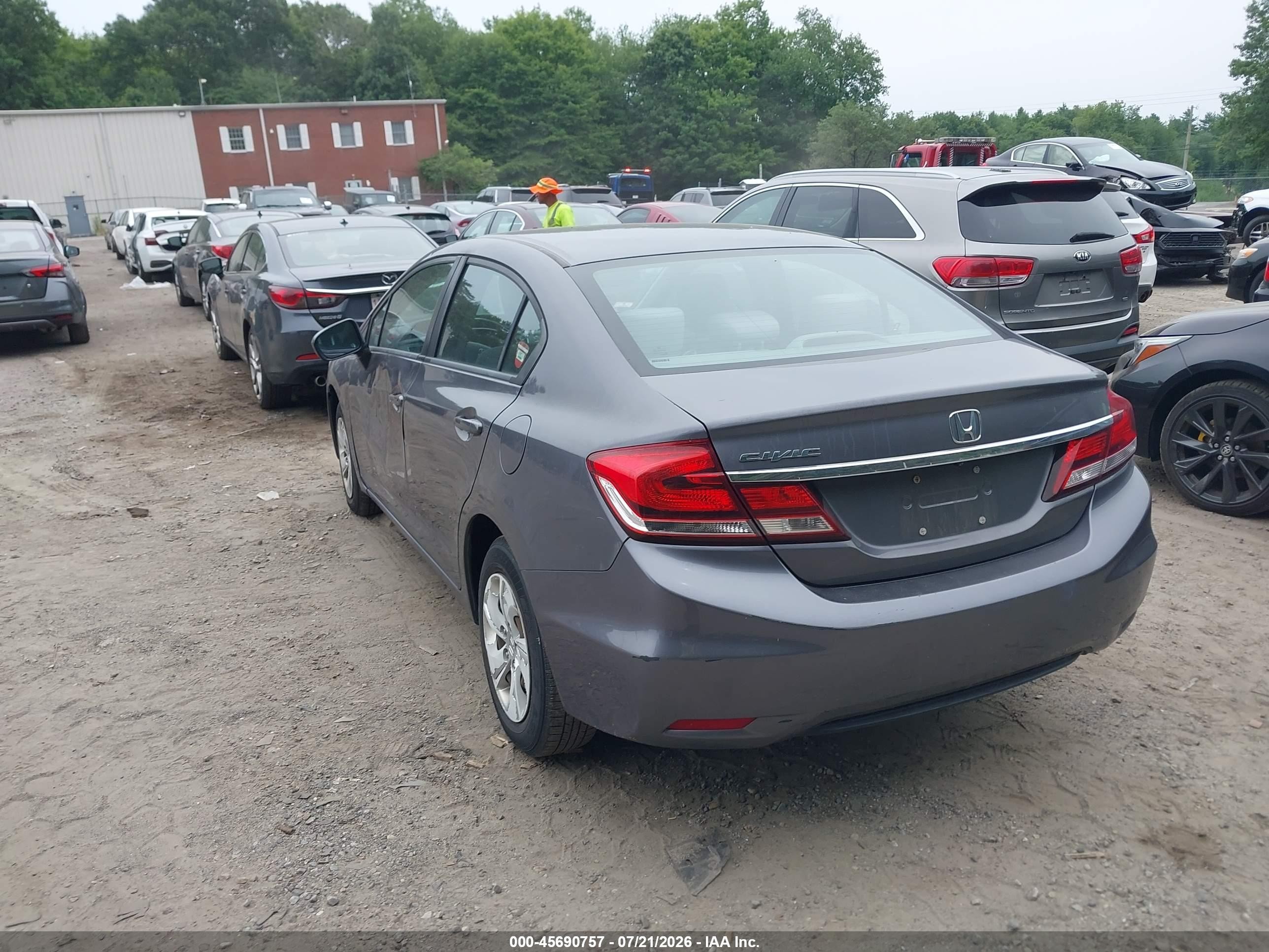 2014 Honda Civic Lx Gray vin: 2HGFB2F52EH510132
