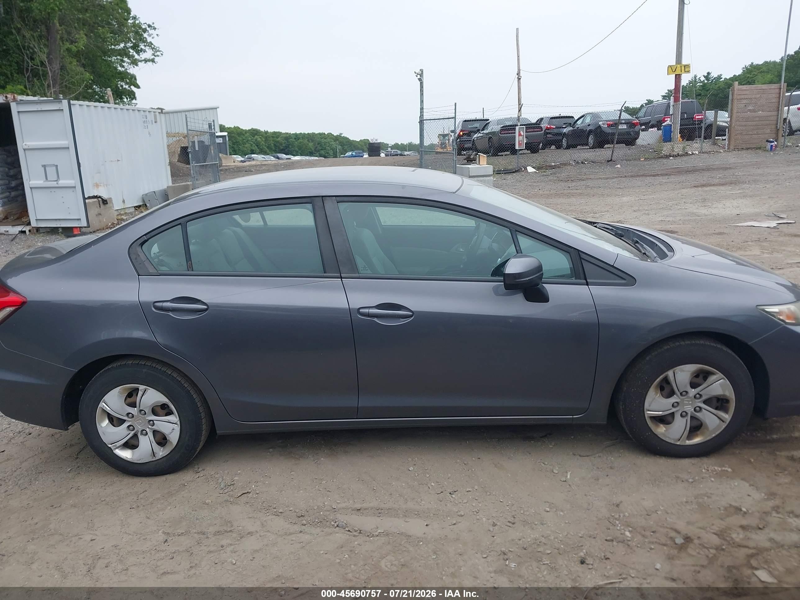 2014 Honda Civic Lx Gray vin: 2HGFB2F52EH510132