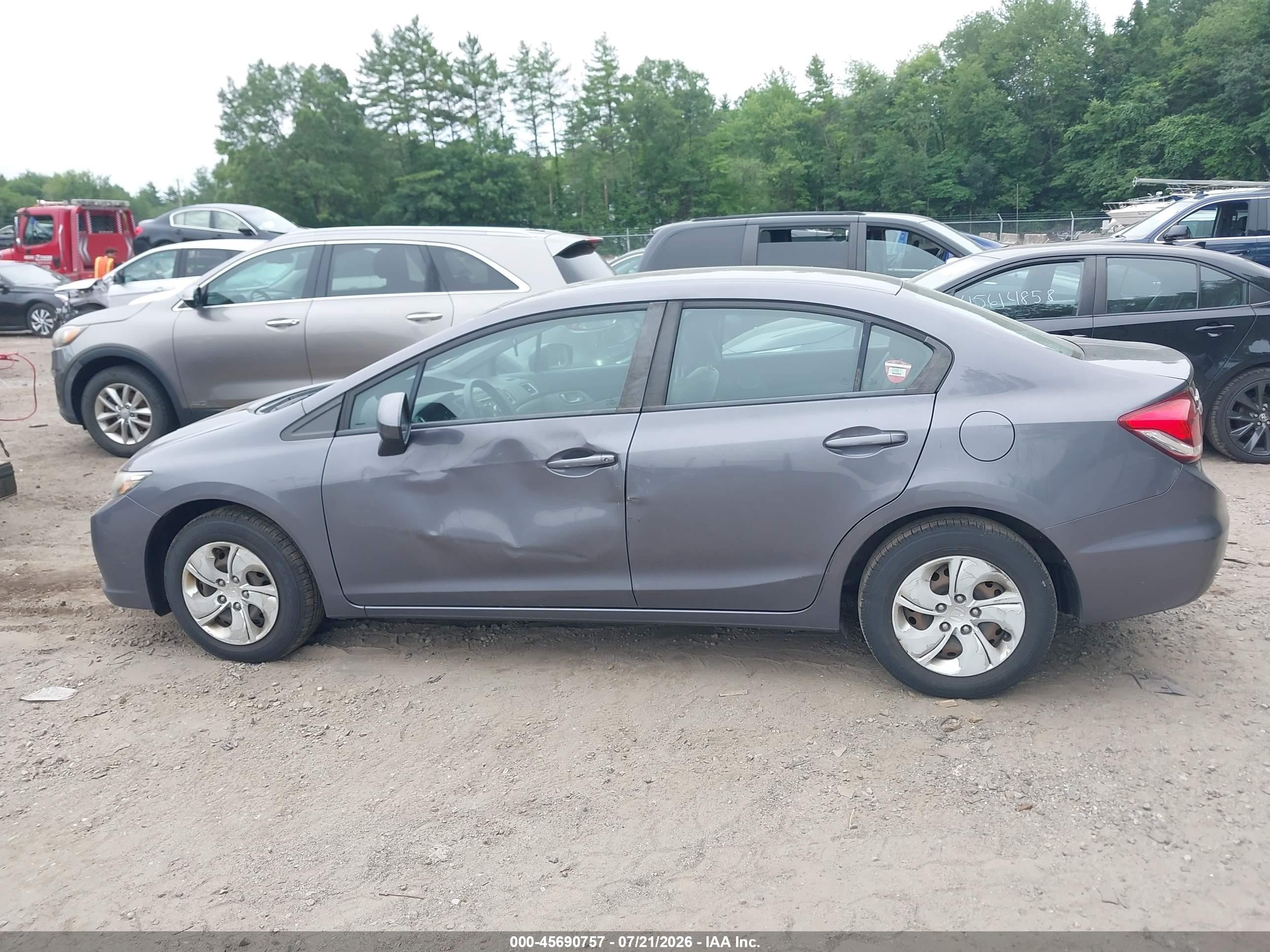 2014 Honda Civic Lx Gray vin: 2HGFB2F52EH510132