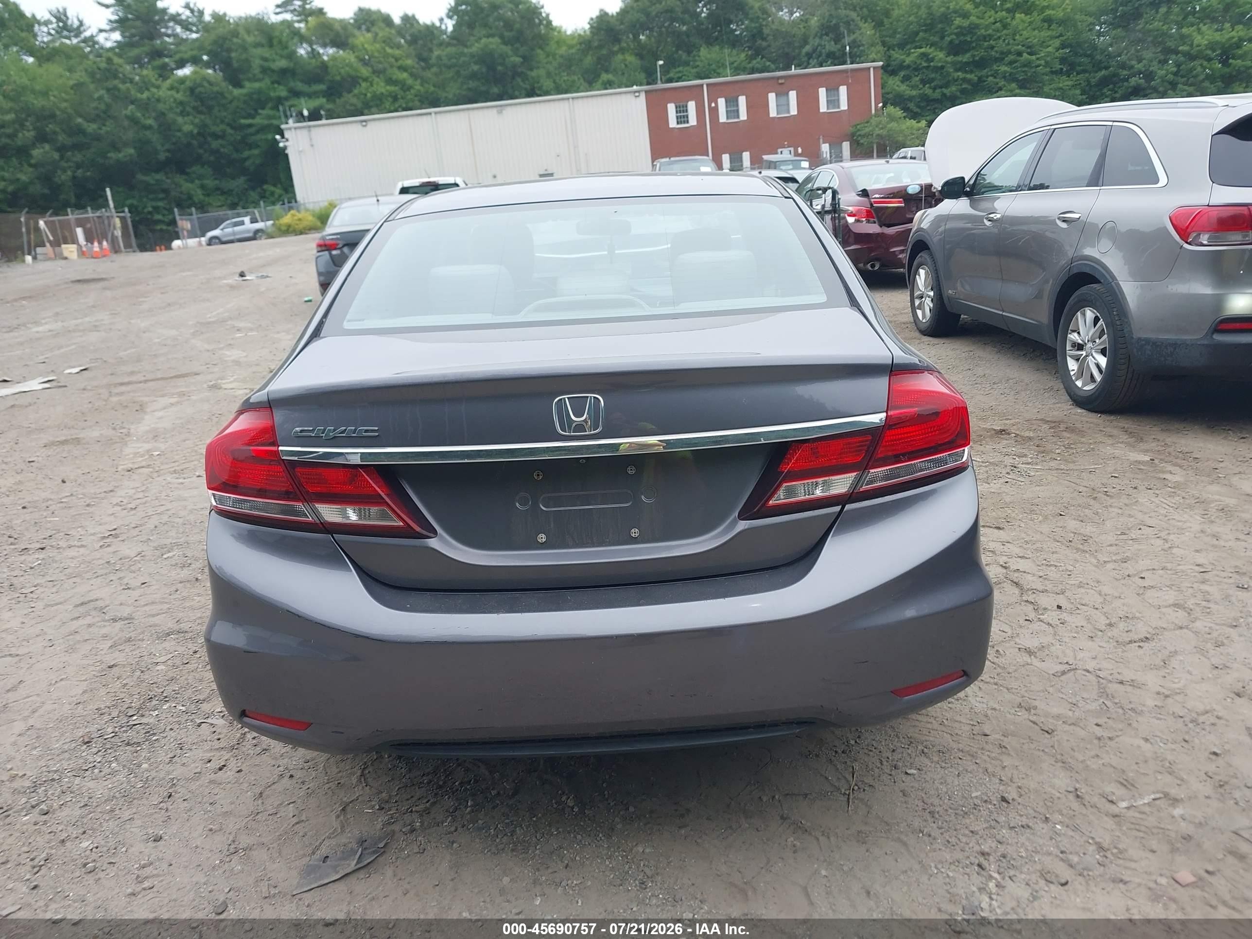 2014 Honda Civic Lx Gray vin: 2HGFB2F52EH510132