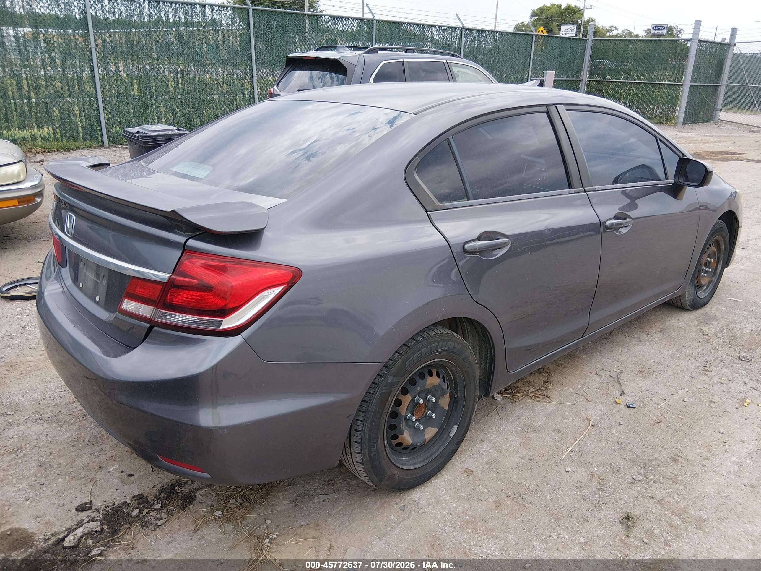 2014 Honda Civic Lx Gray vin: 2HGFB2F52EH521714