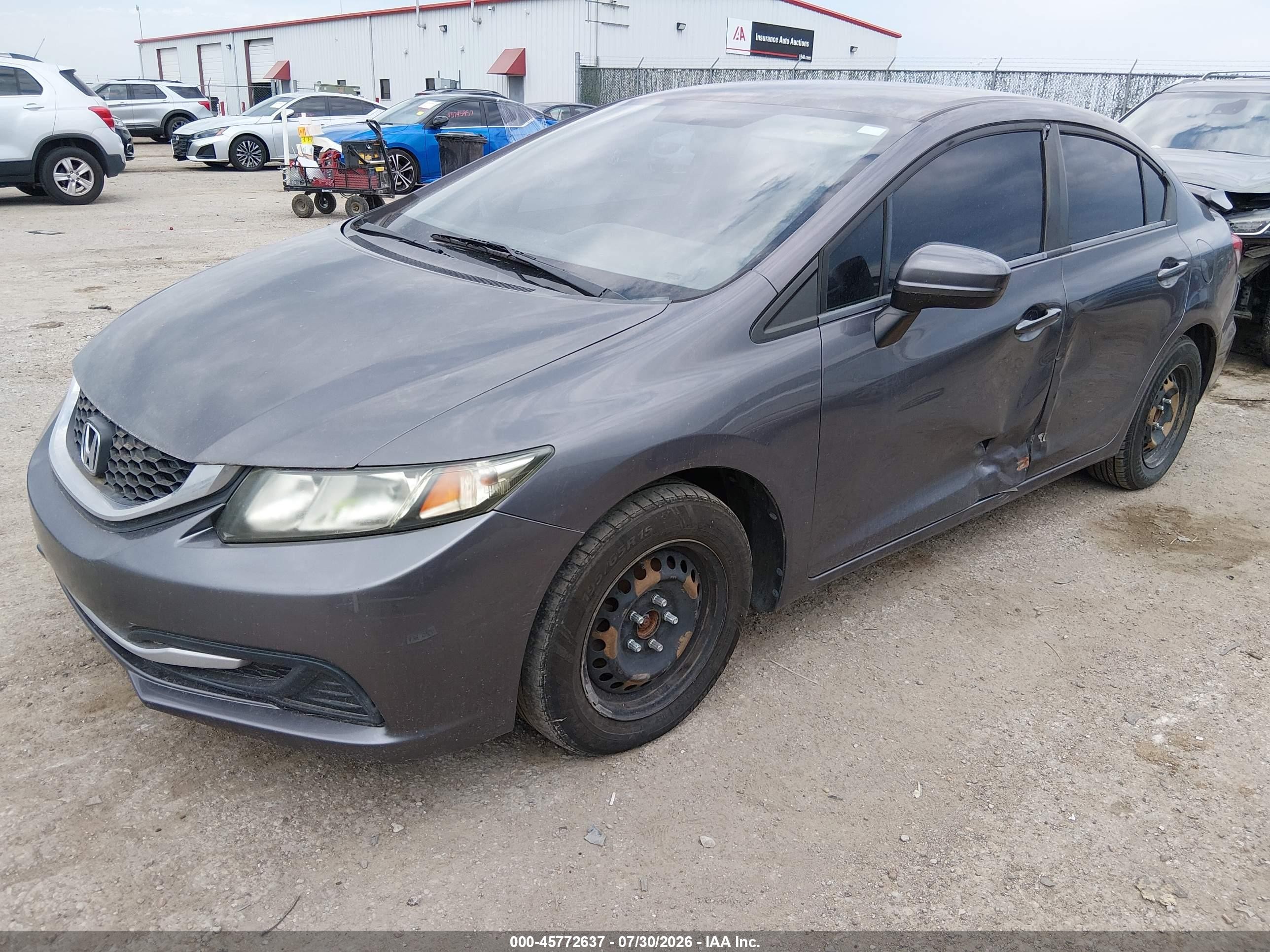 2014 Honda Civic Lx Gray vin: 2HGFB2F52EH521714