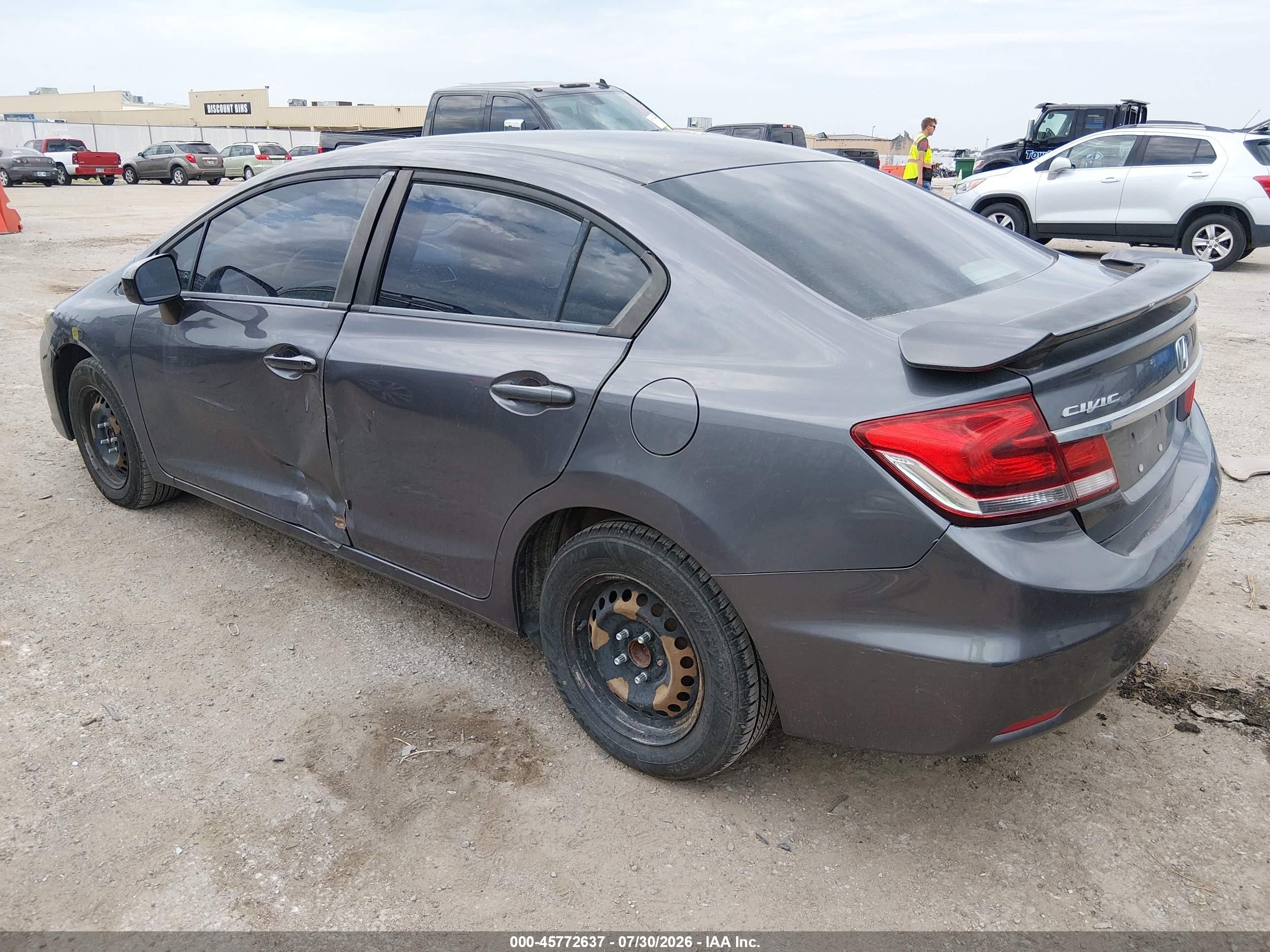 2014 Honda Civic Lx Gray vin: 2HGFB2F52EH521714